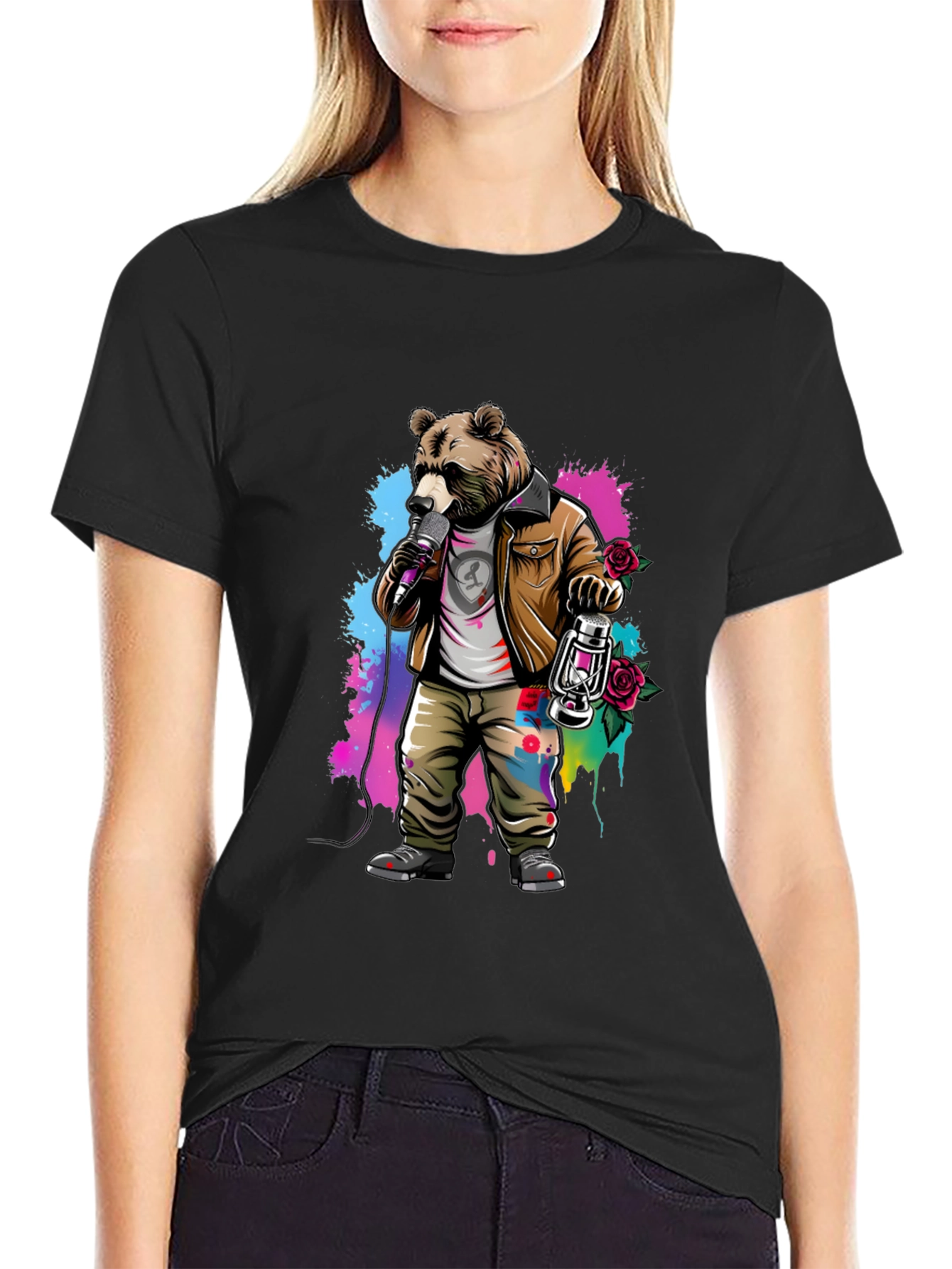 Bear Rockstar Graphic T-Shirt