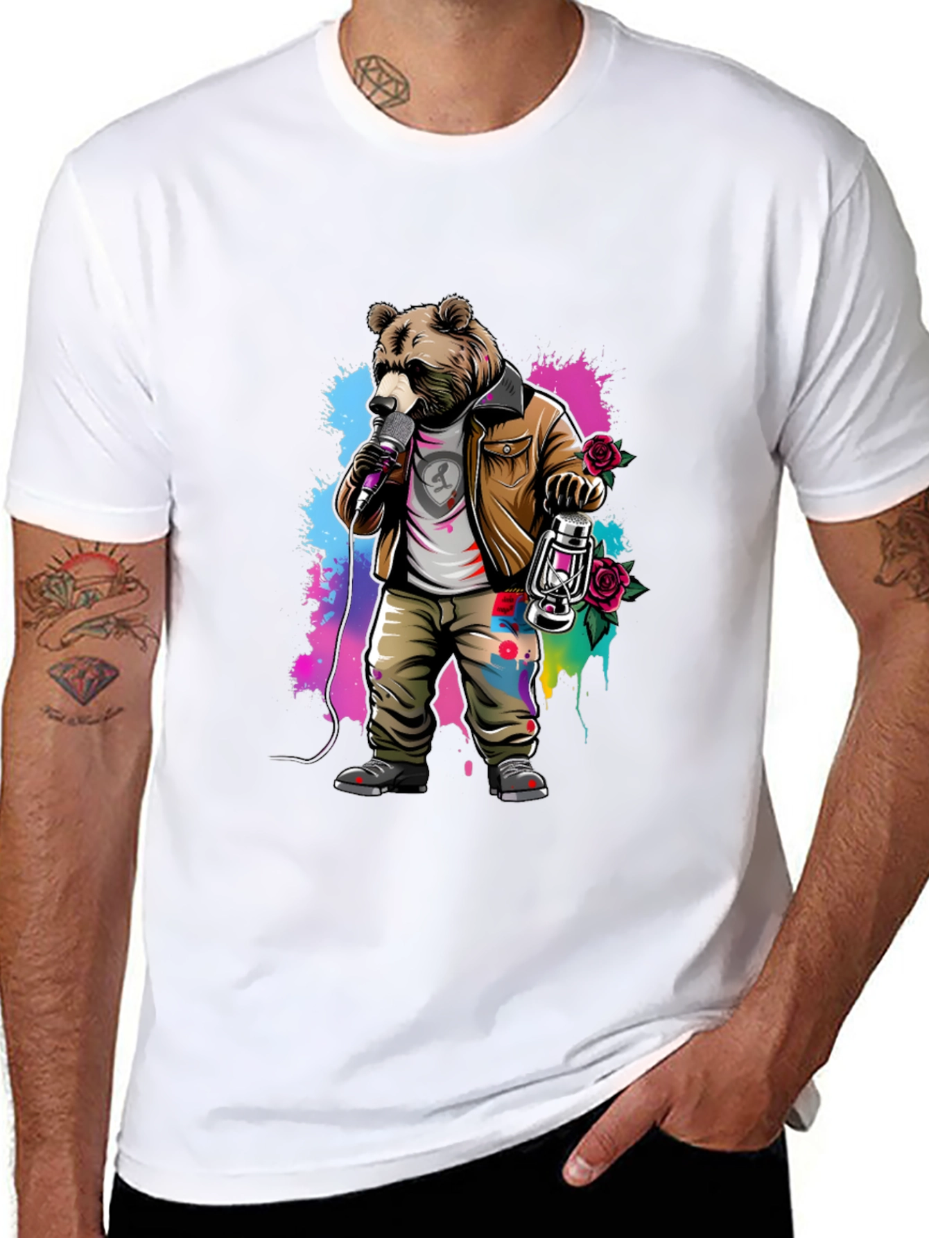 Bear Rockstar Graphic T-Shirt