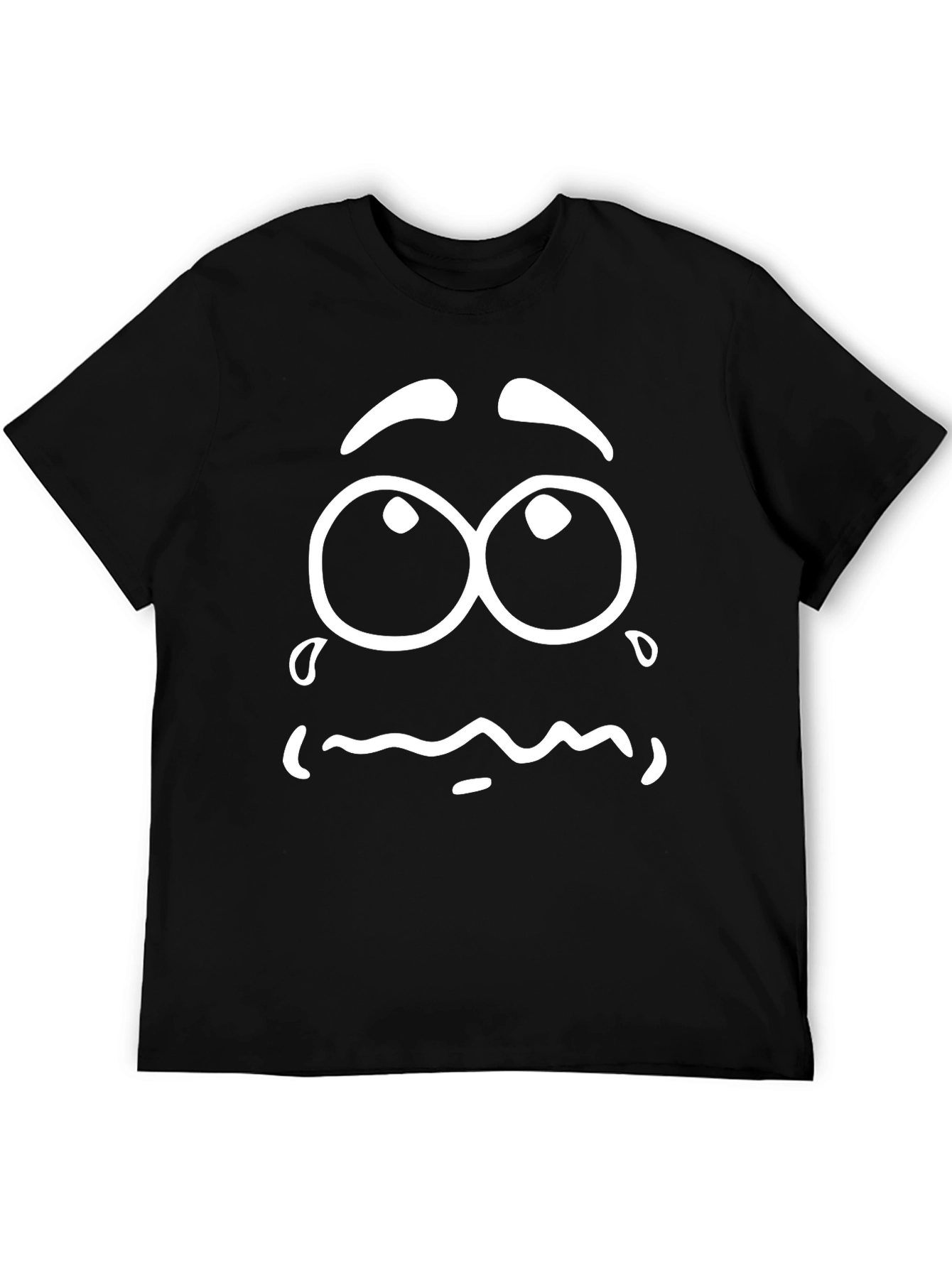 Cartoon Sad Face Graphic T-Shirt