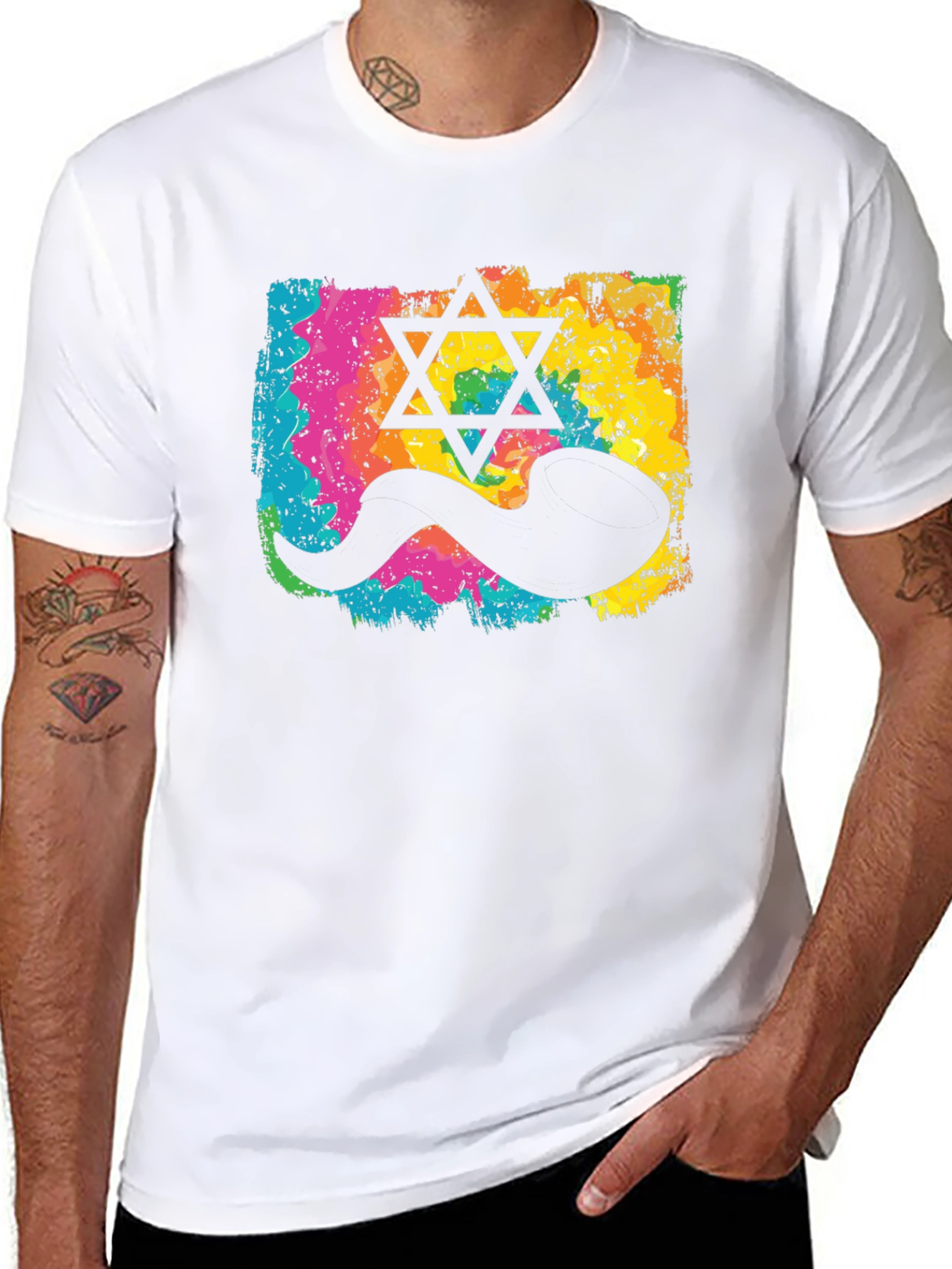 Novelty Star of David Sperm Graphic Tee