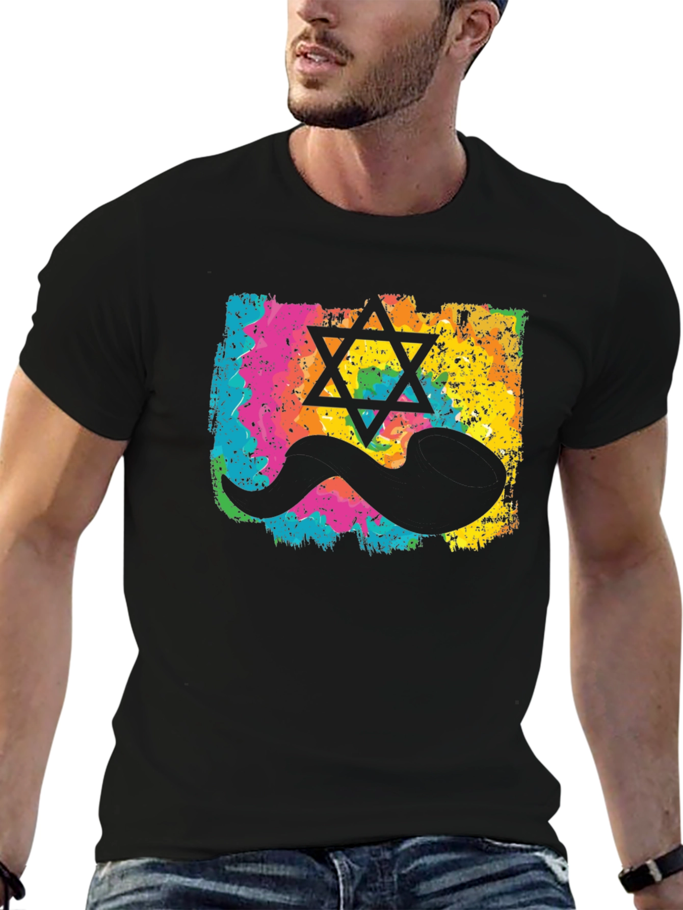 Novelty Star of David Sperm Graphic Tee