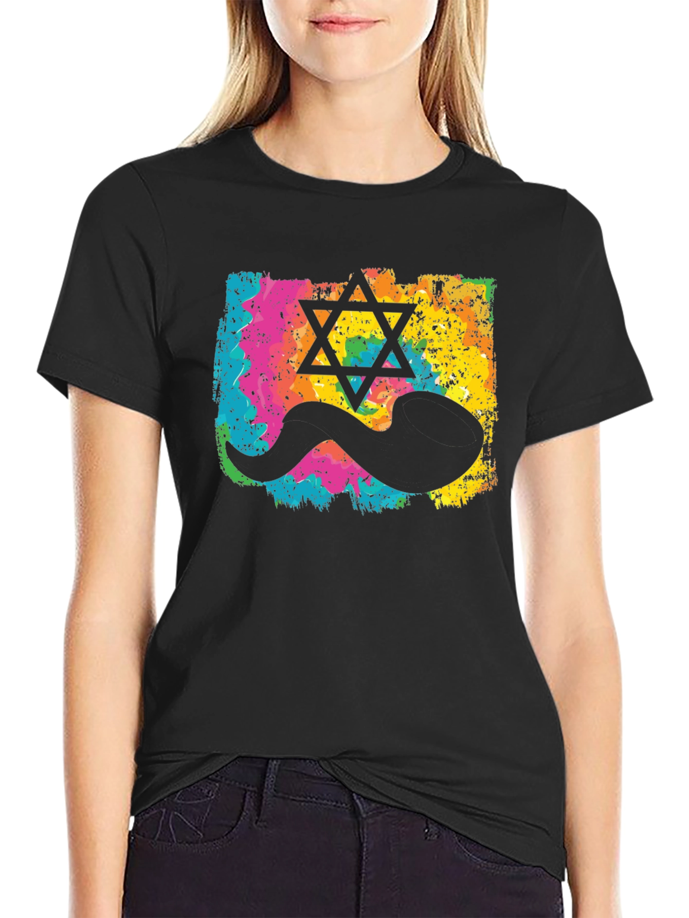 Novelty Star of David Sperm Graphic Tee