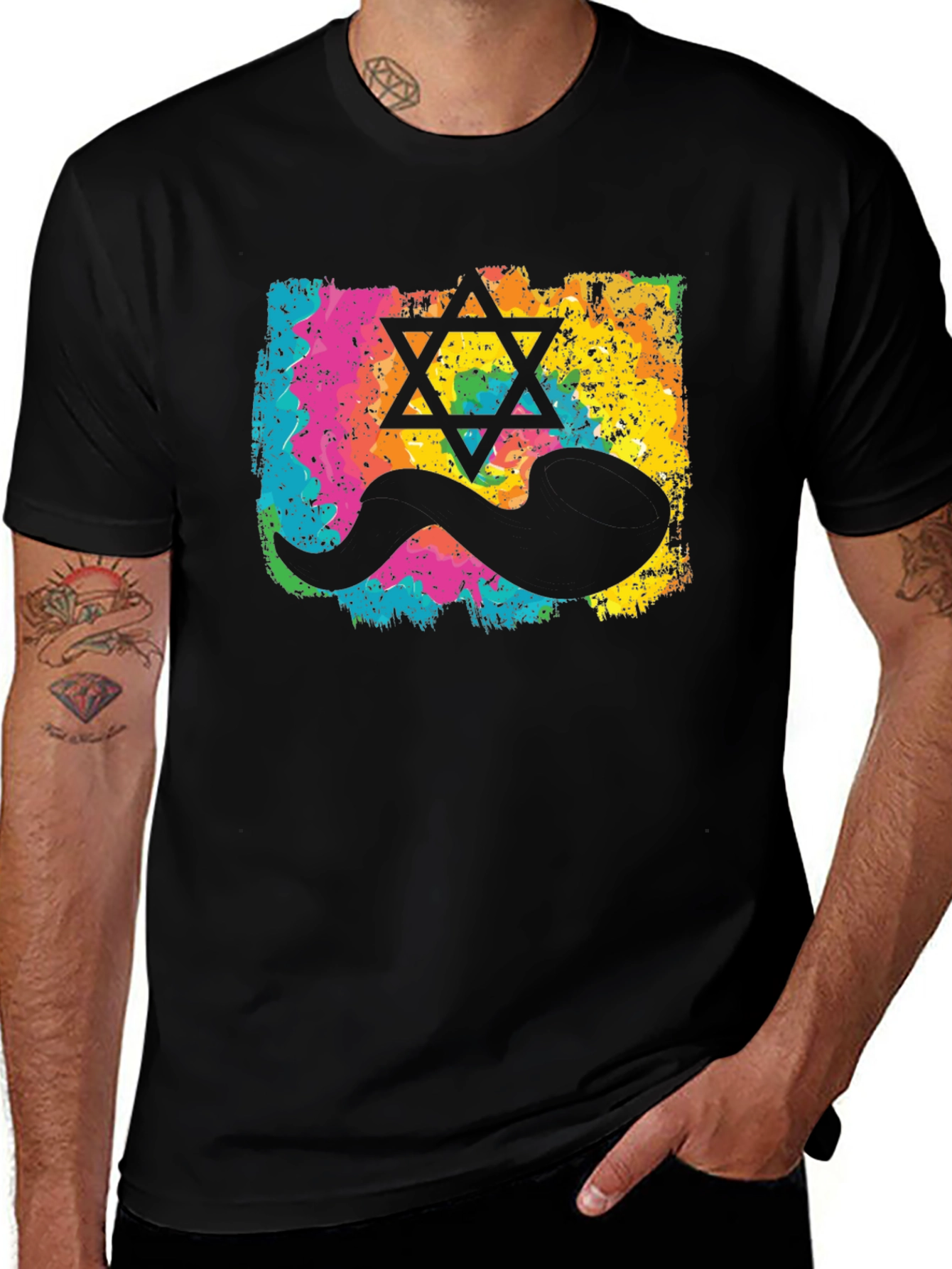 Novelty Star of David Sperm Graphic Tee