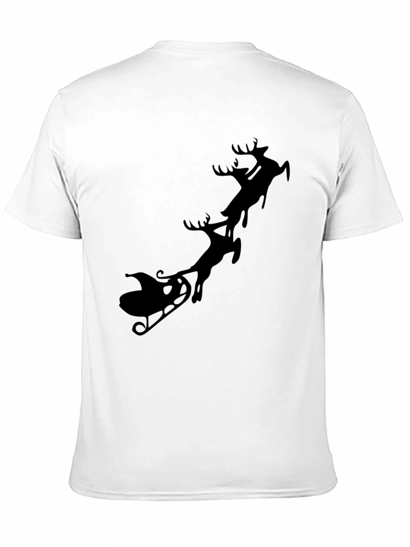 Santas Sleigh Black T-Shirt Holiday Season Tee