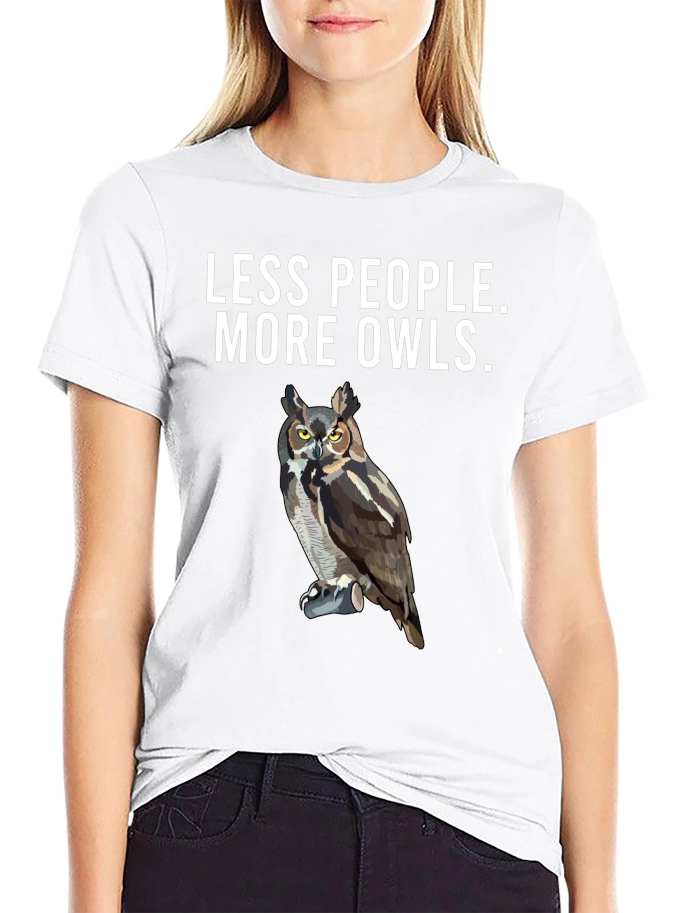 Less People More Owls Graphic Tee
