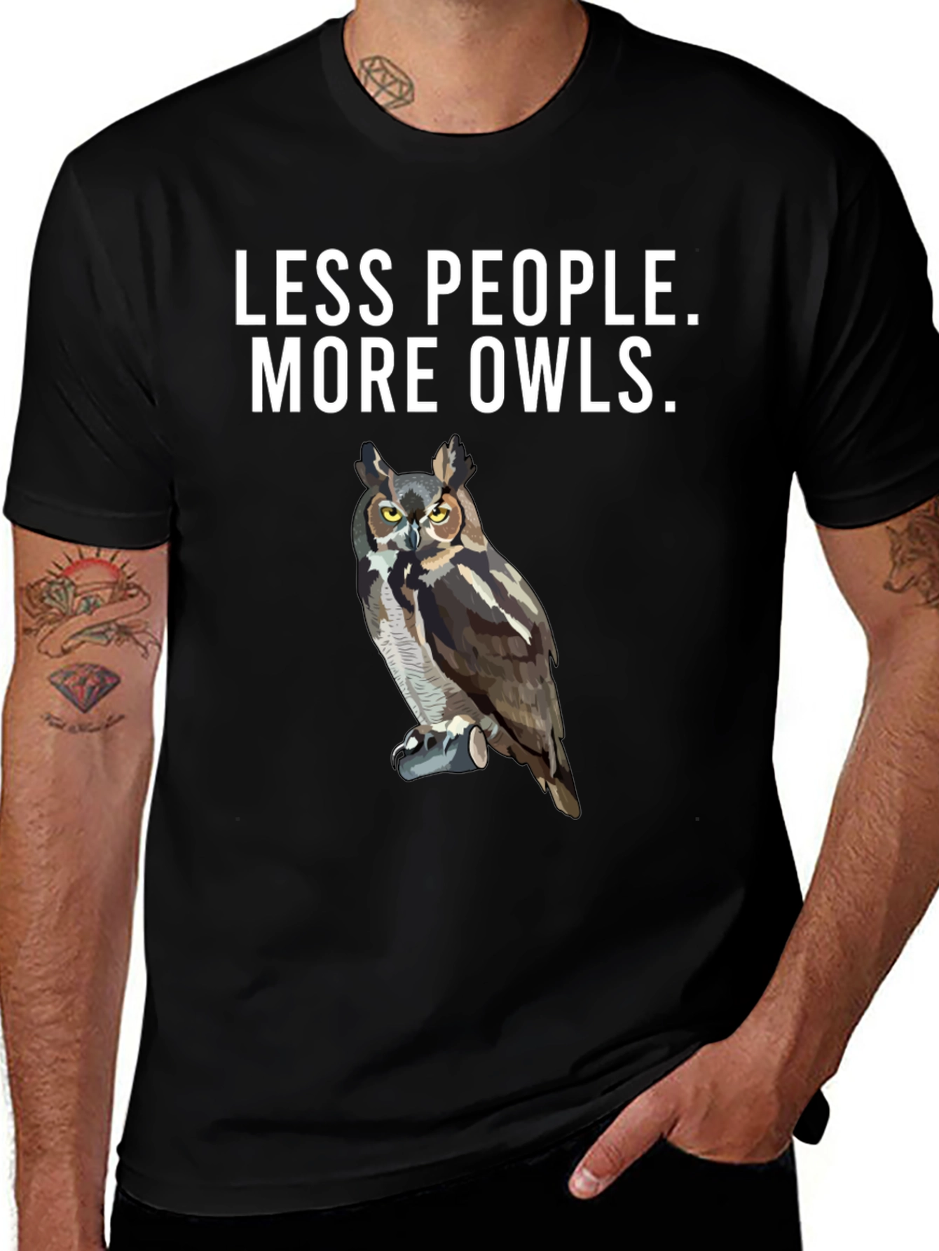 Less People More Owls Graphic Tee