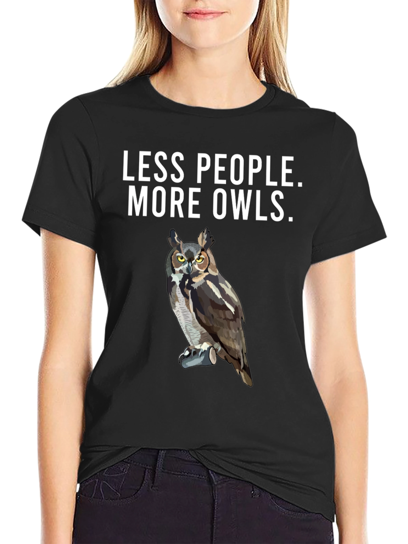 Less People More Owls Graphic Tee