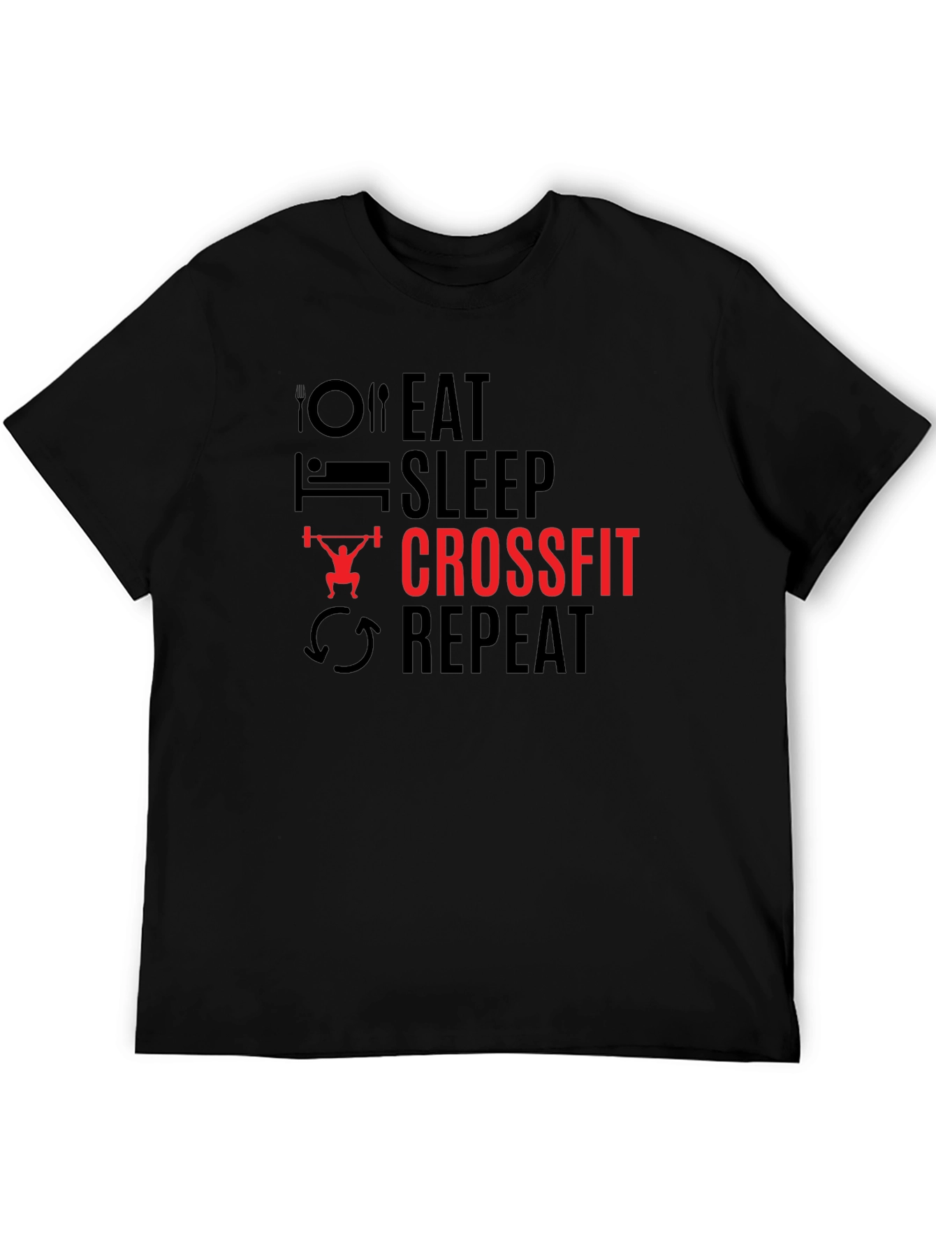 Eat Sleep Crossfit Repeat Black T-Shirt