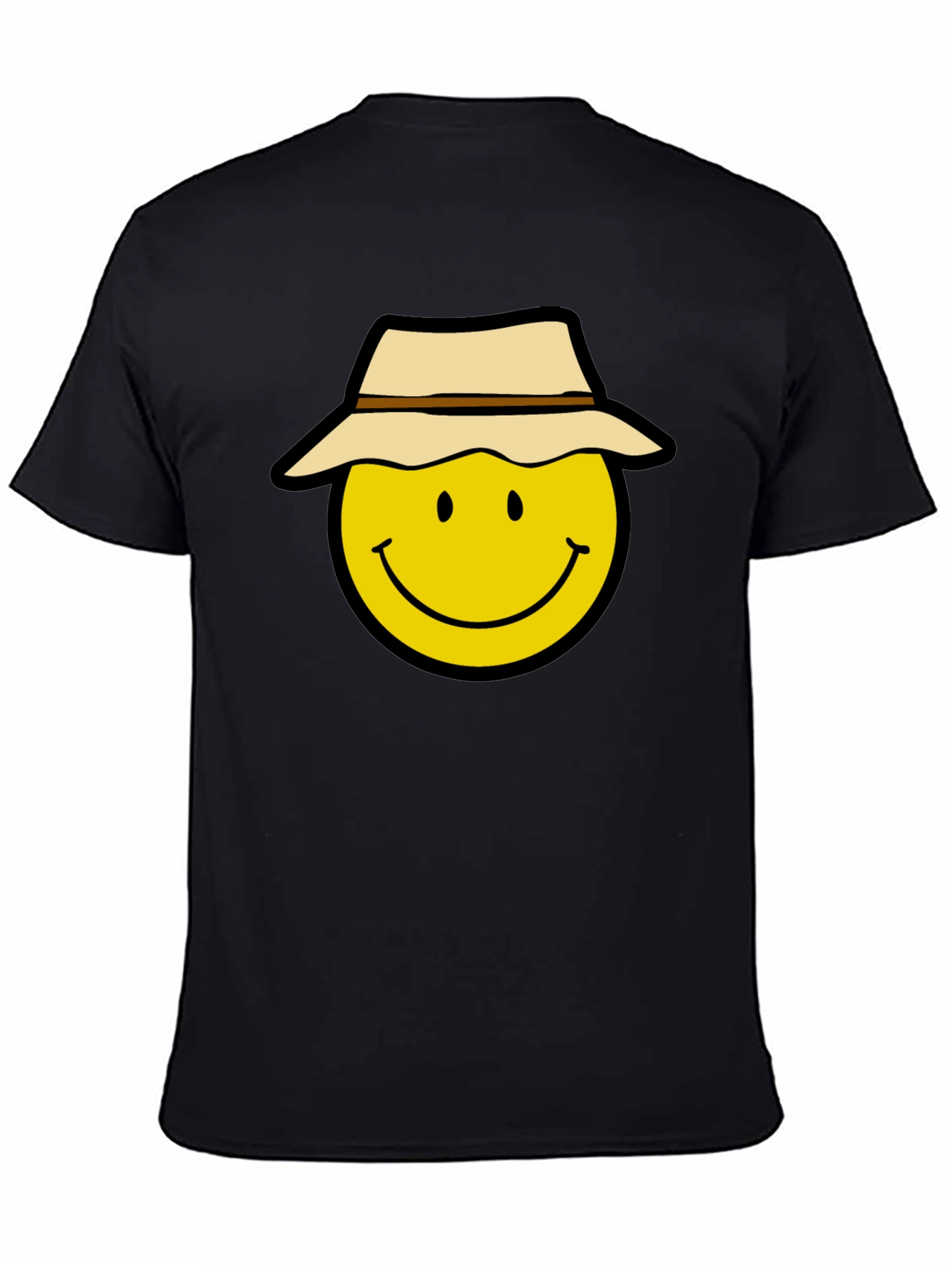 Smiley Face Hat T-Shirt - Cool Graphic Tee