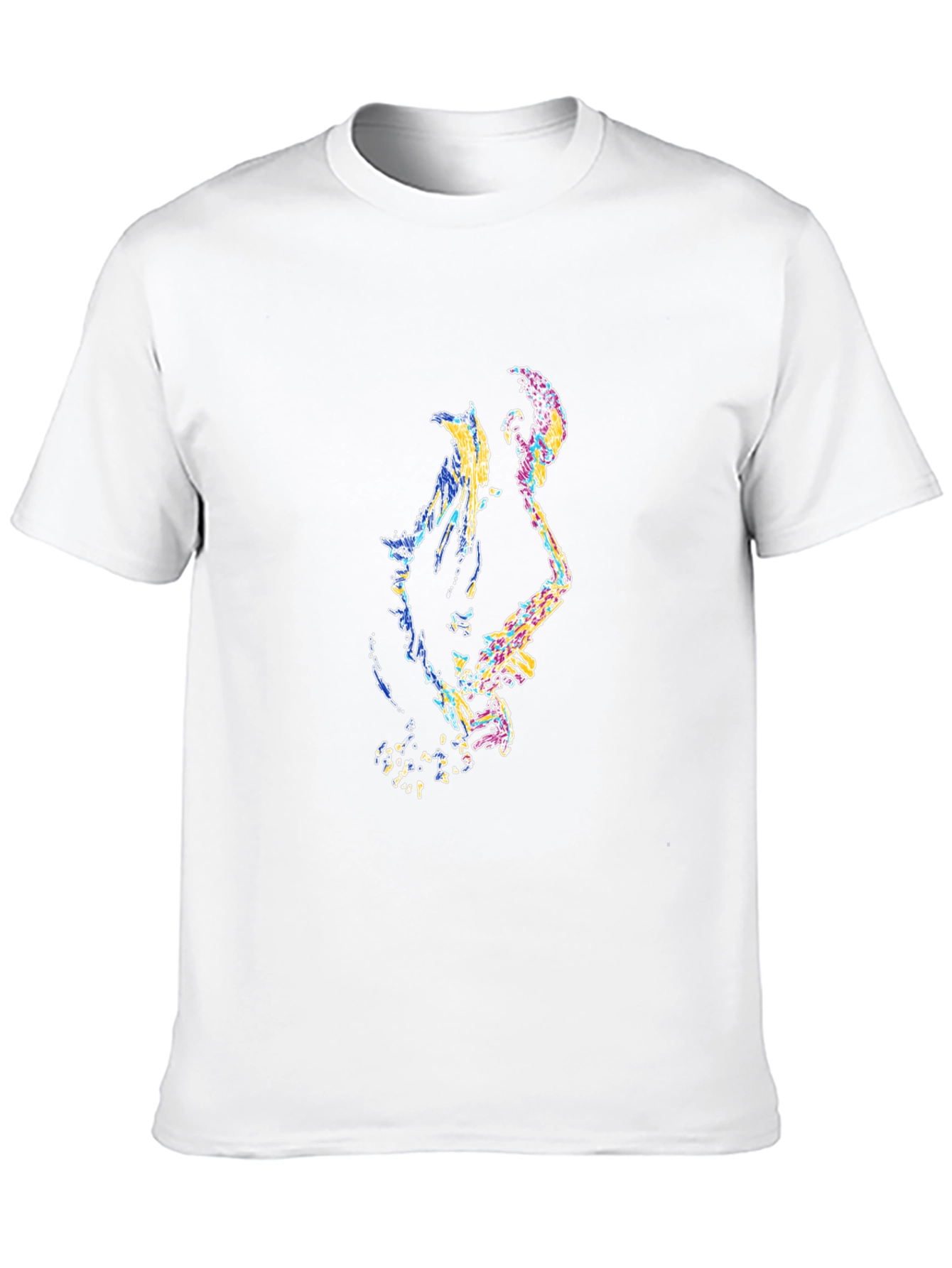Abstract Musician Graphic Print Black T-Shirt