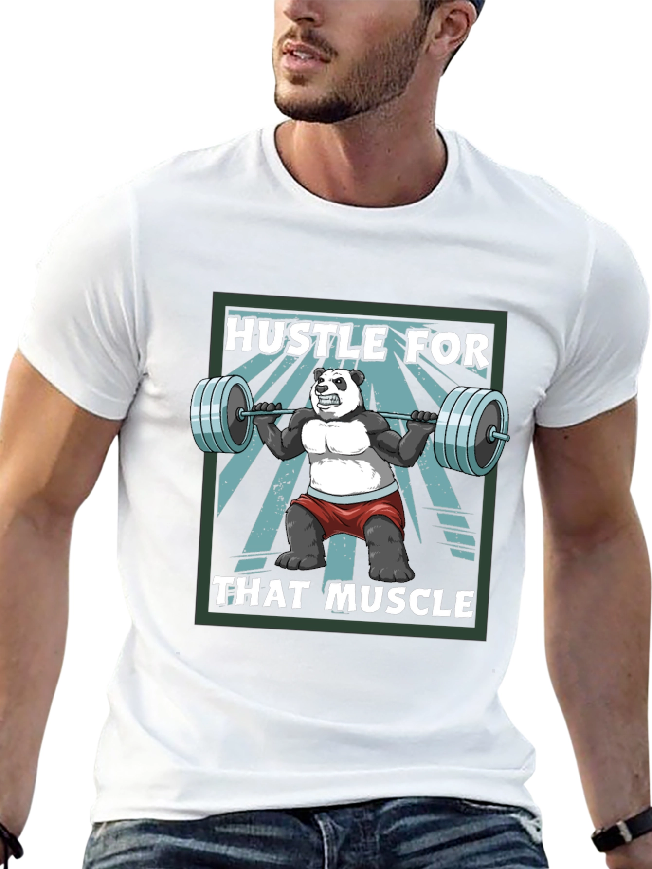 Hustle For That Muscle Panda T-Shirt