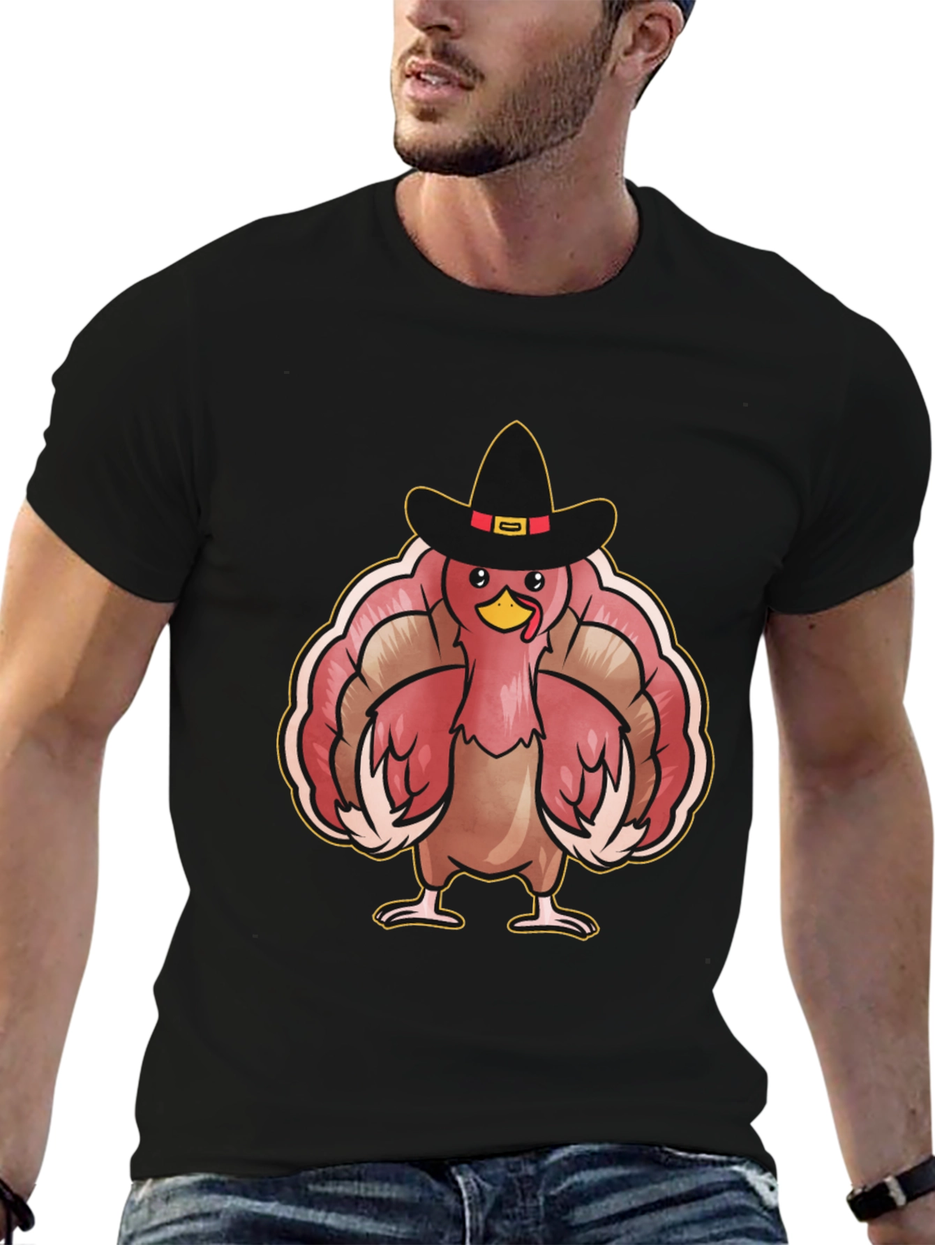 Thanksgiving Turkey Pilgrim Hat T-Shirt