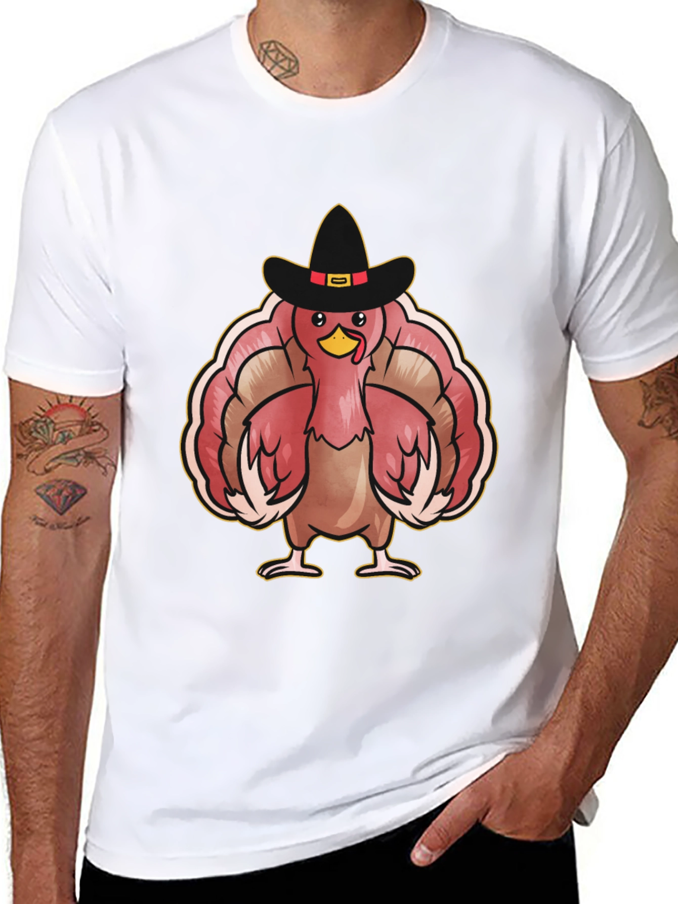 Thanksgiving Turkey Pilgrim Hat T-Shirt