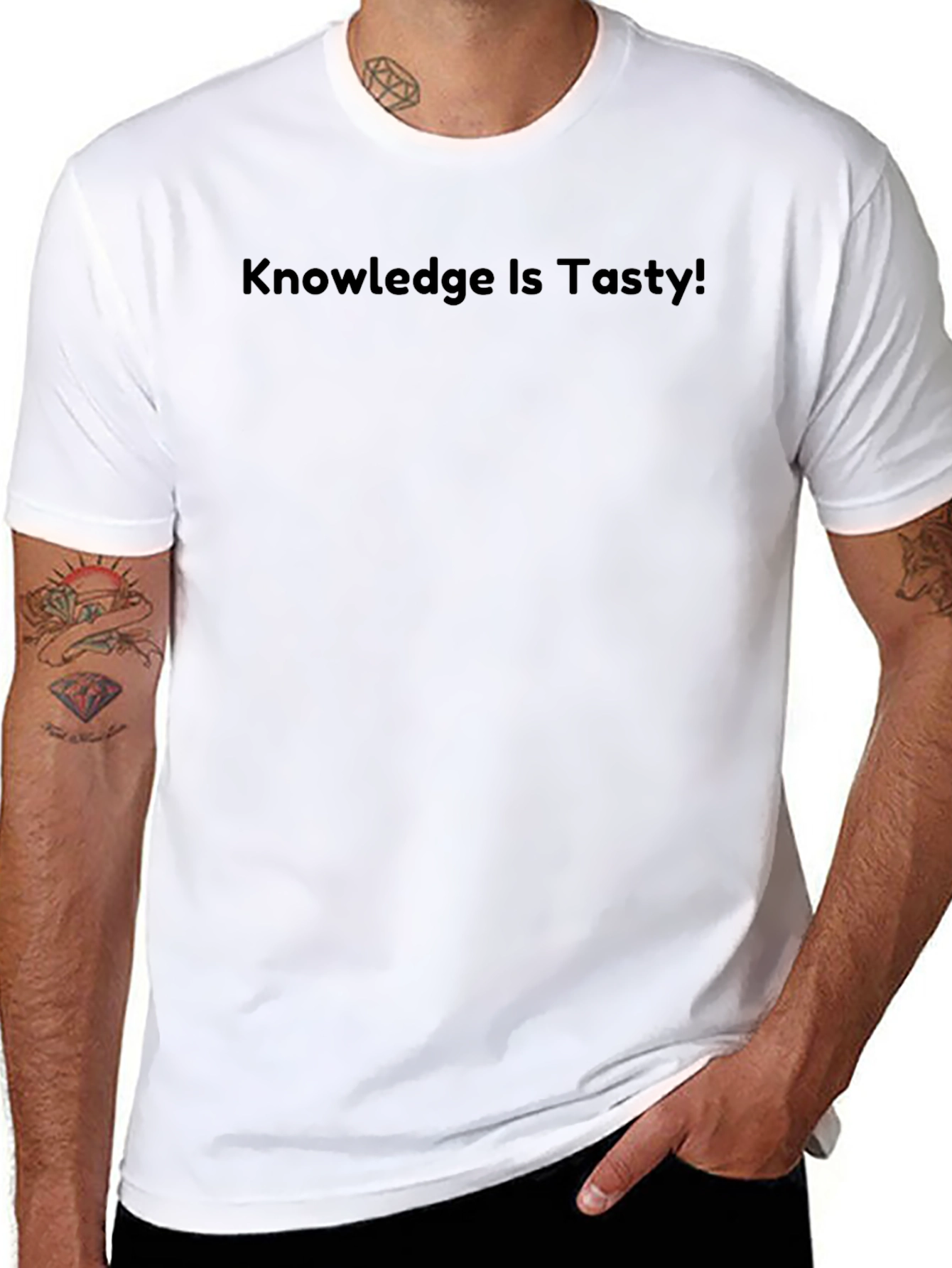 Knowledge Is Tasty! Black Graphic T-Shirt