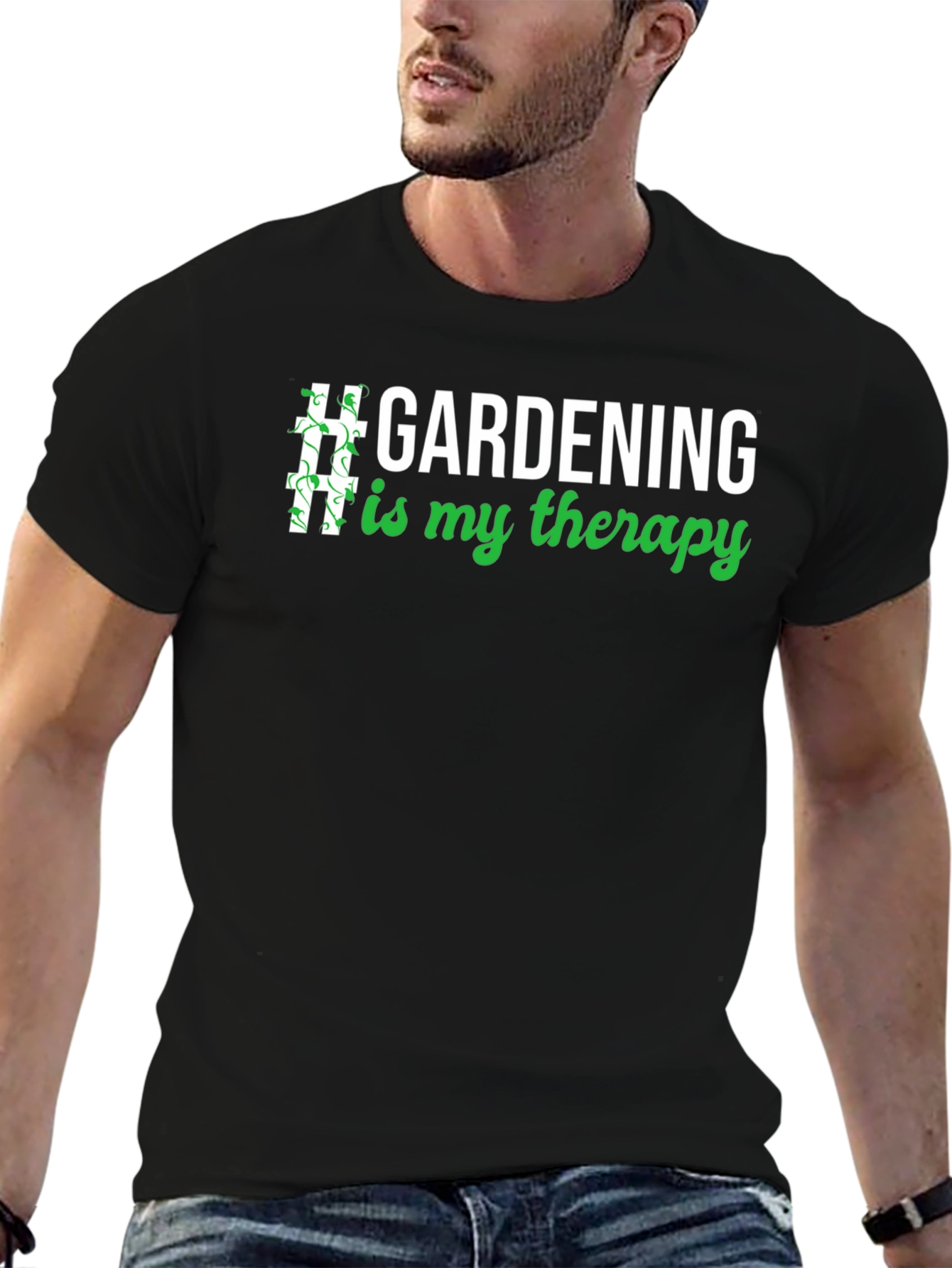 Gardening Therapy T-Shirt - Unisex Black Tee