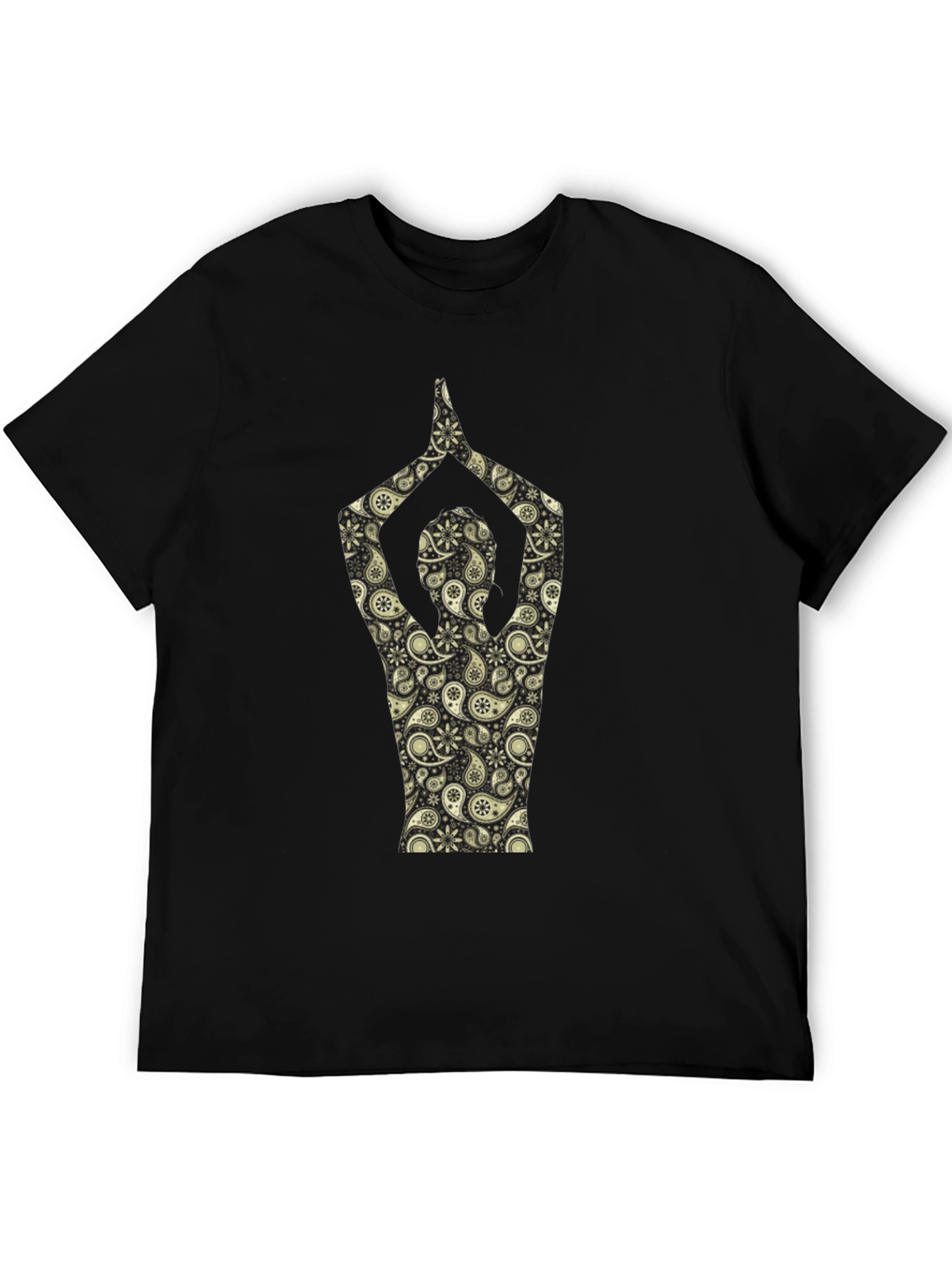 Paisley Yoga Pose T-Shirt - Black