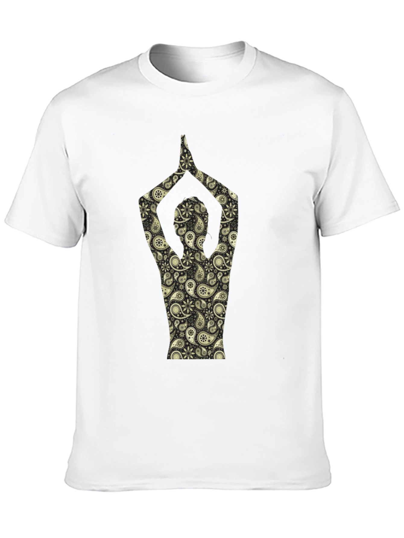 Paisley Yoga Pose T-Shirt - Black