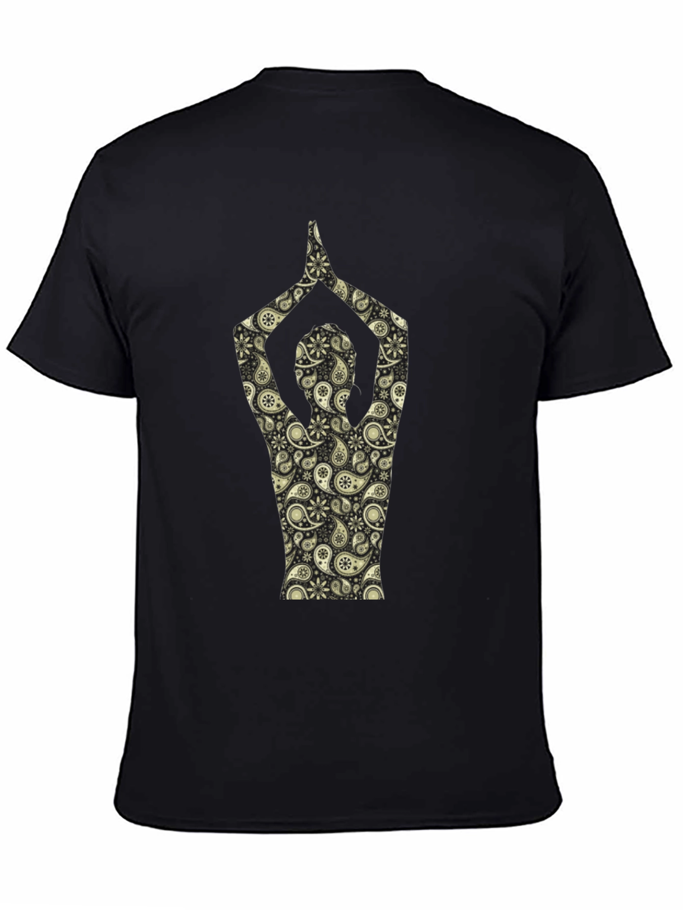 Paisley Yoga Pose T-Shirt - Black
