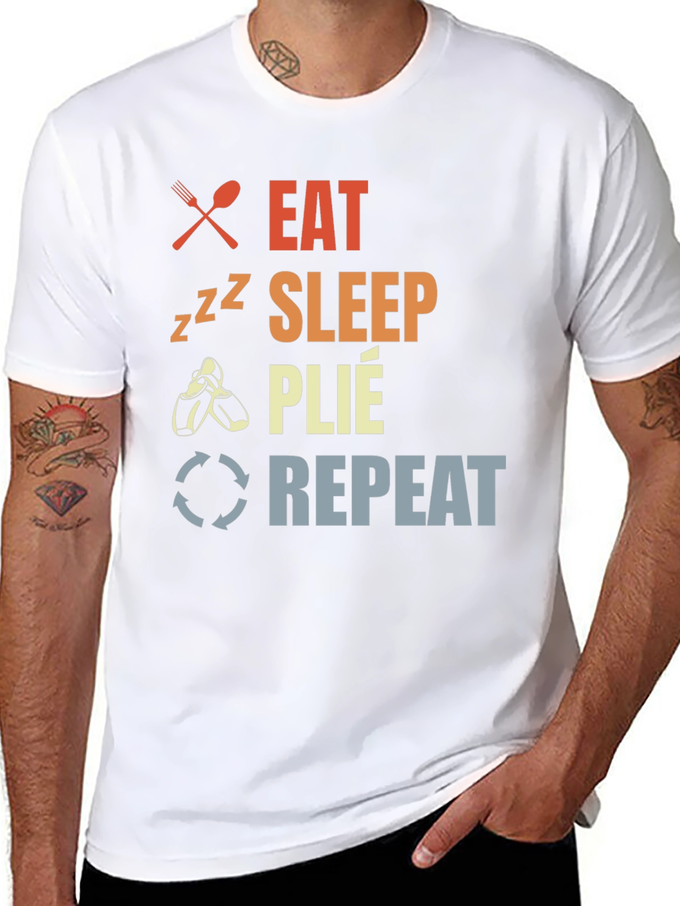 Eat Sleep Plie Repeat Black T-Shirt
