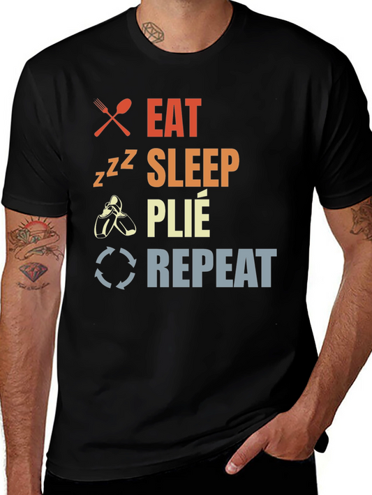 Eat Sleep Plie Repeat Black T-Shirt