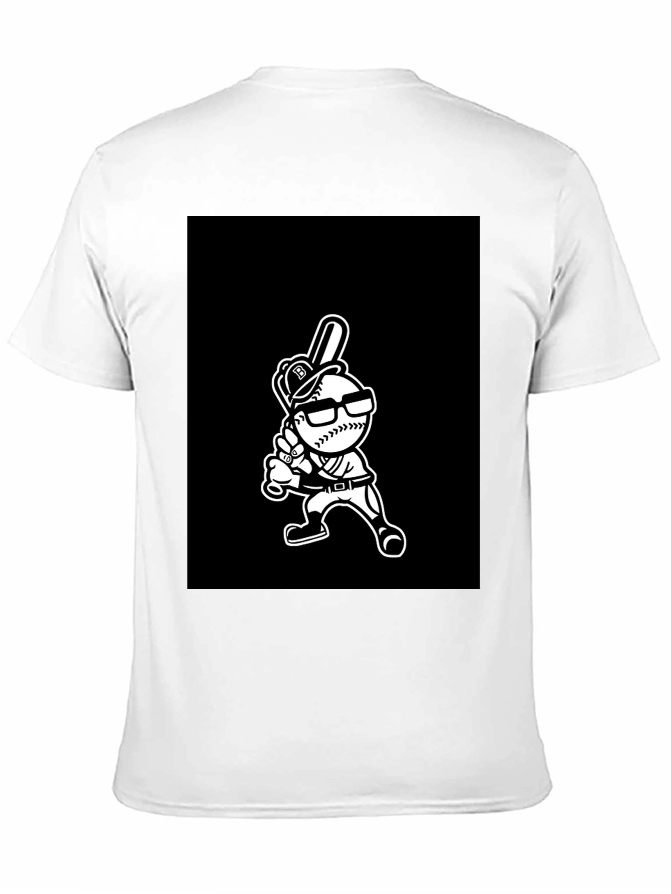Baseball Player Cartoon Graphic T-Shirt