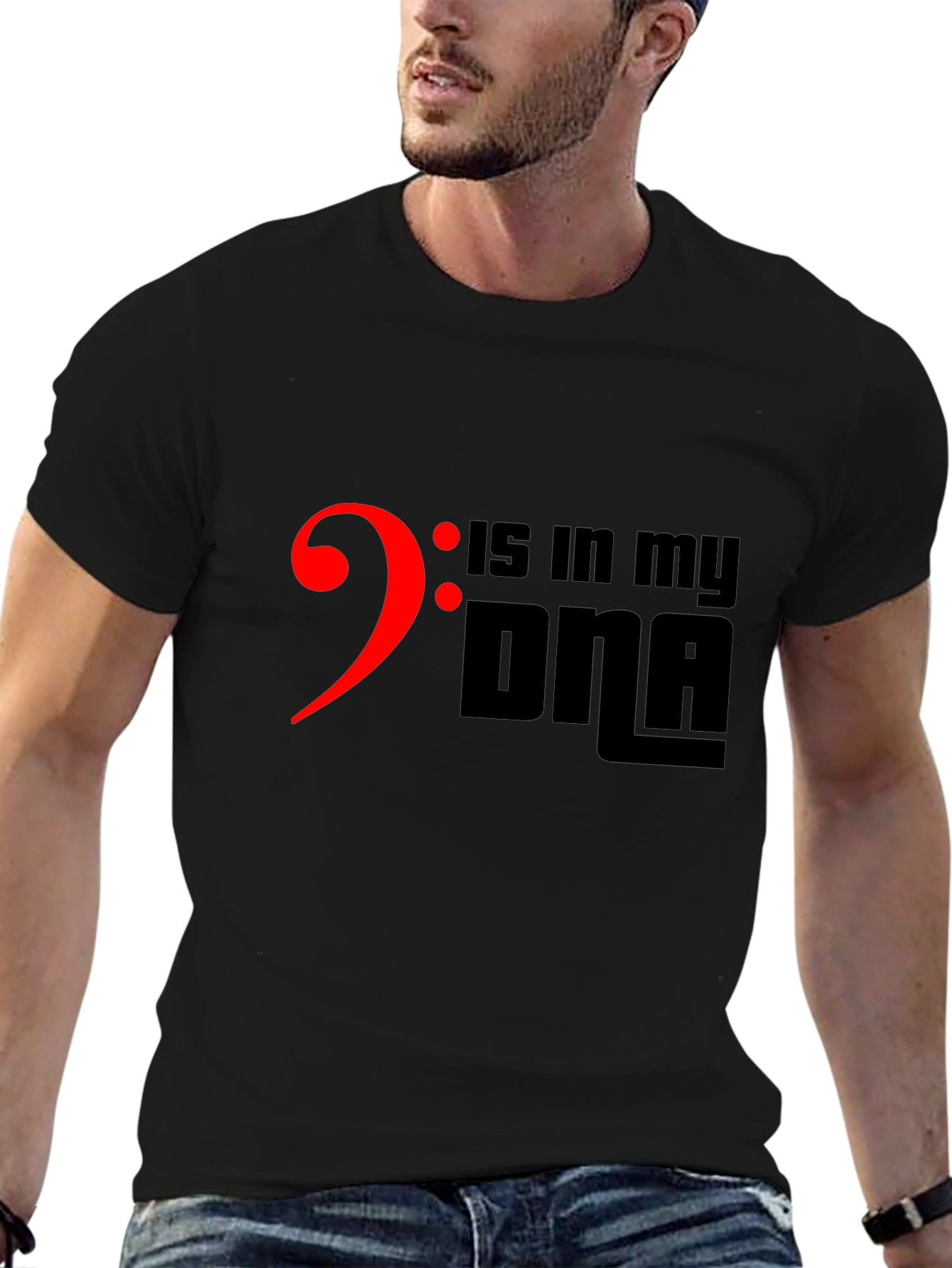 Bass Clef DNA Black T-Shirt