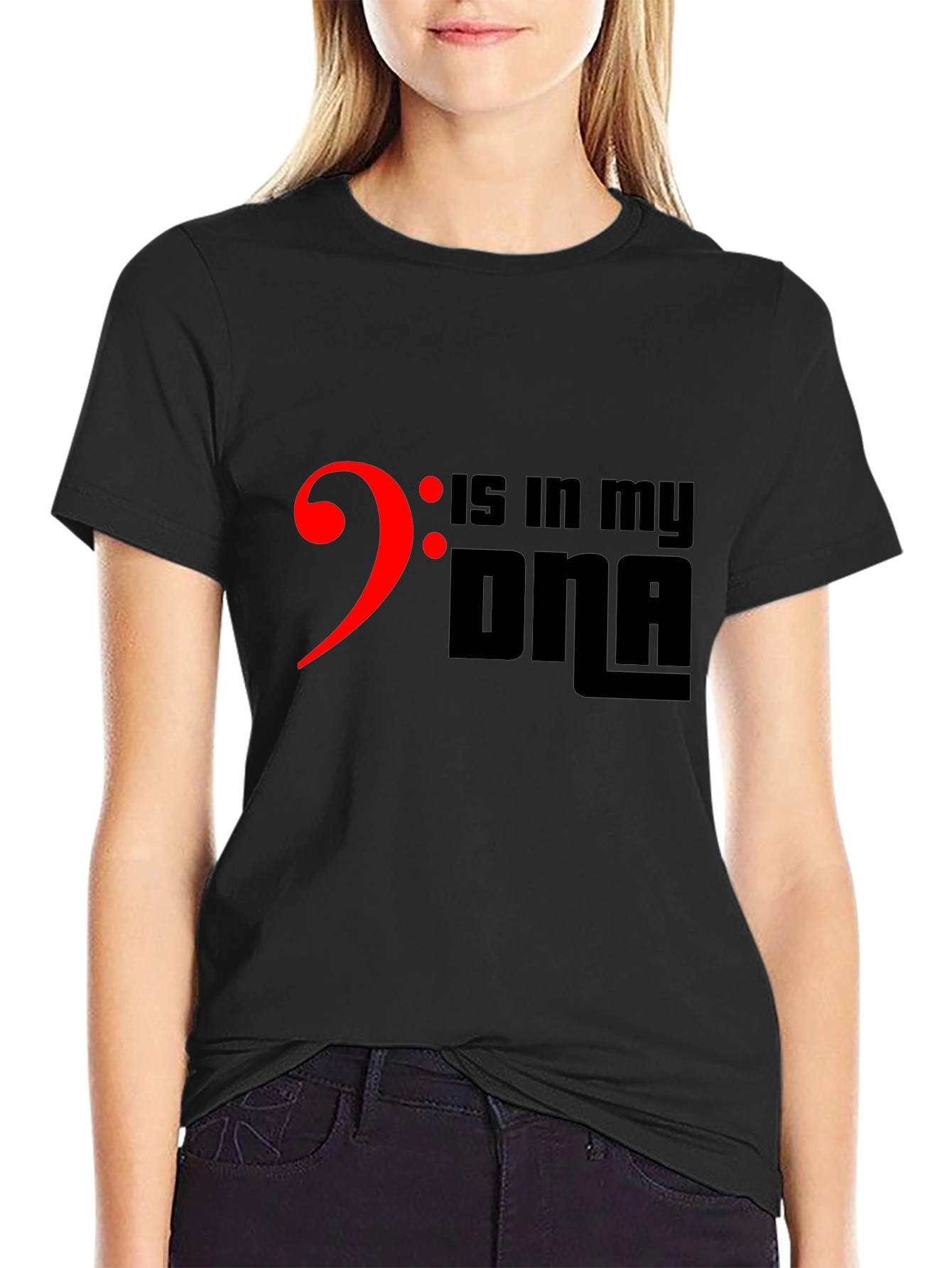 Bass Clef DNA Black T-Shirt