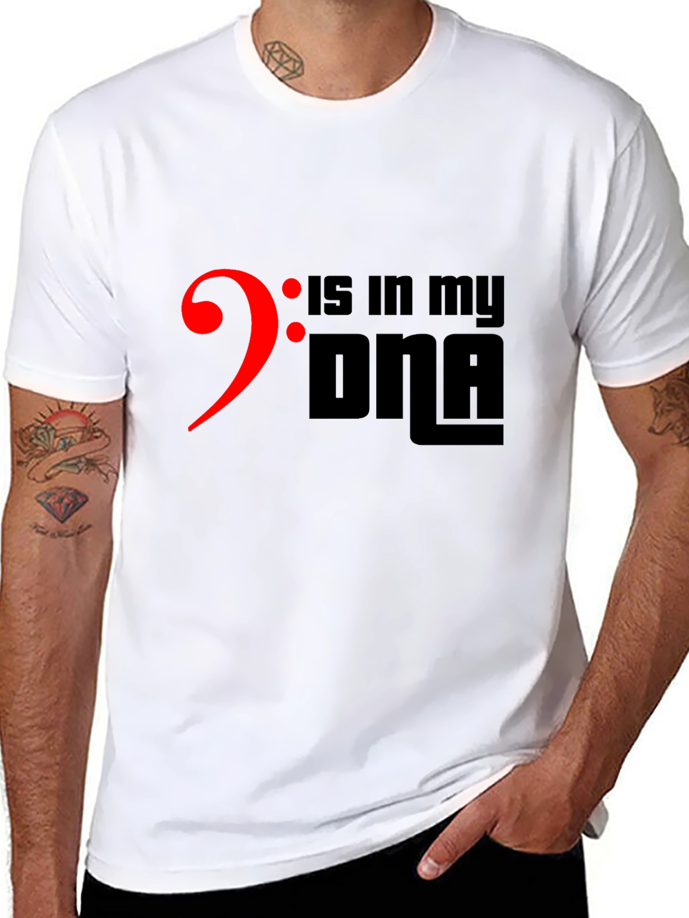 Bass Clef DNA Black T-Shirt