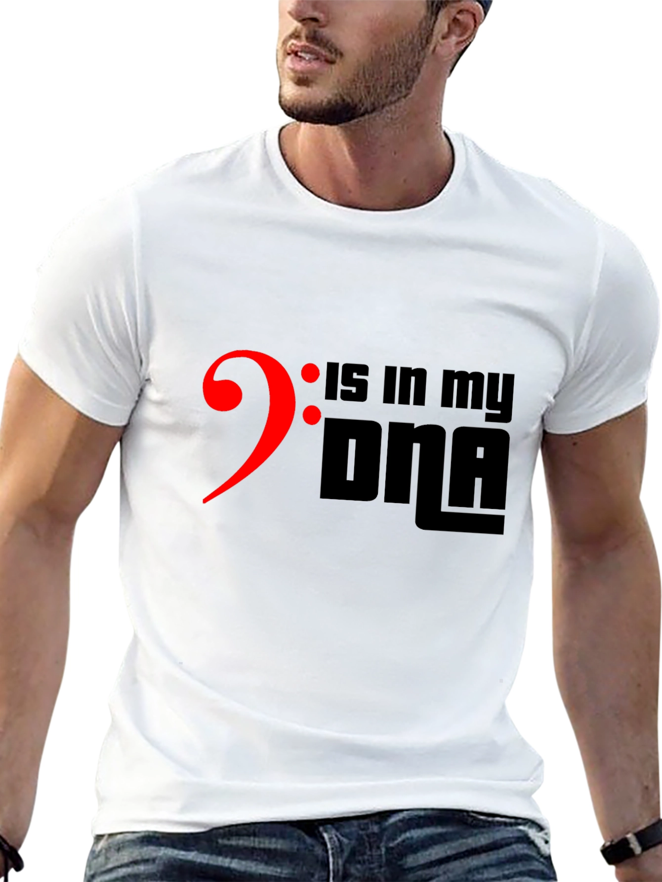 Bass Clef DNA Black T-Shirt