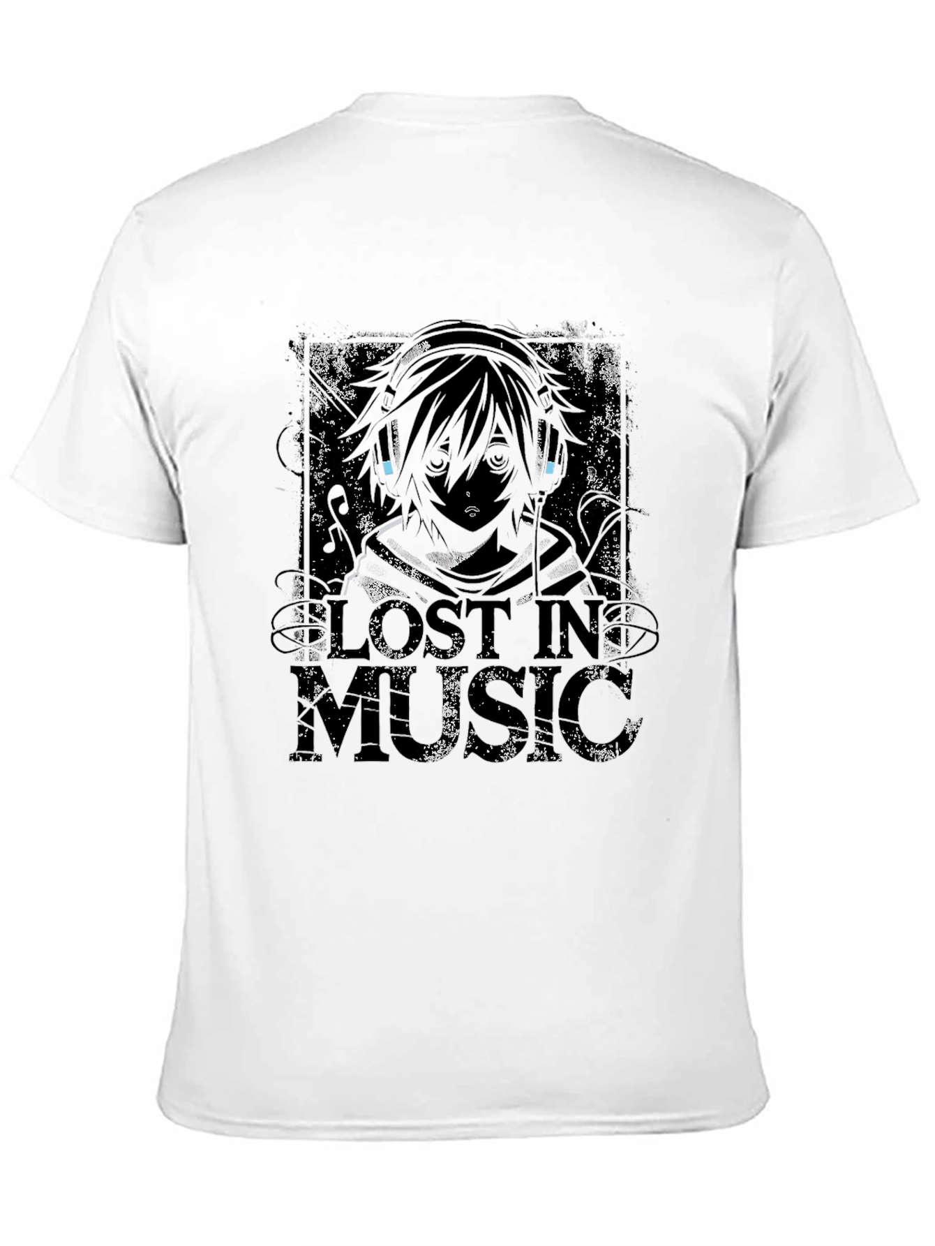 Lost in Music Graphic T-Shirt - Black