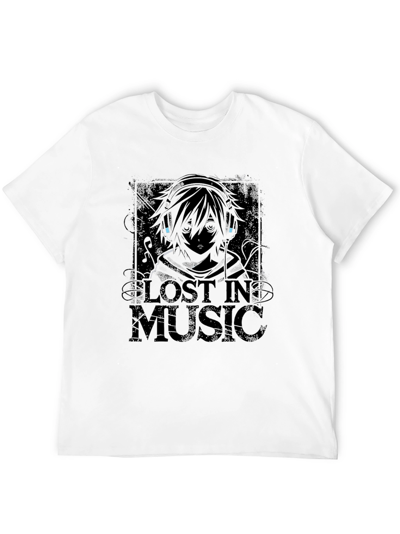 Lost in Music Graphic T-Shirt - Black