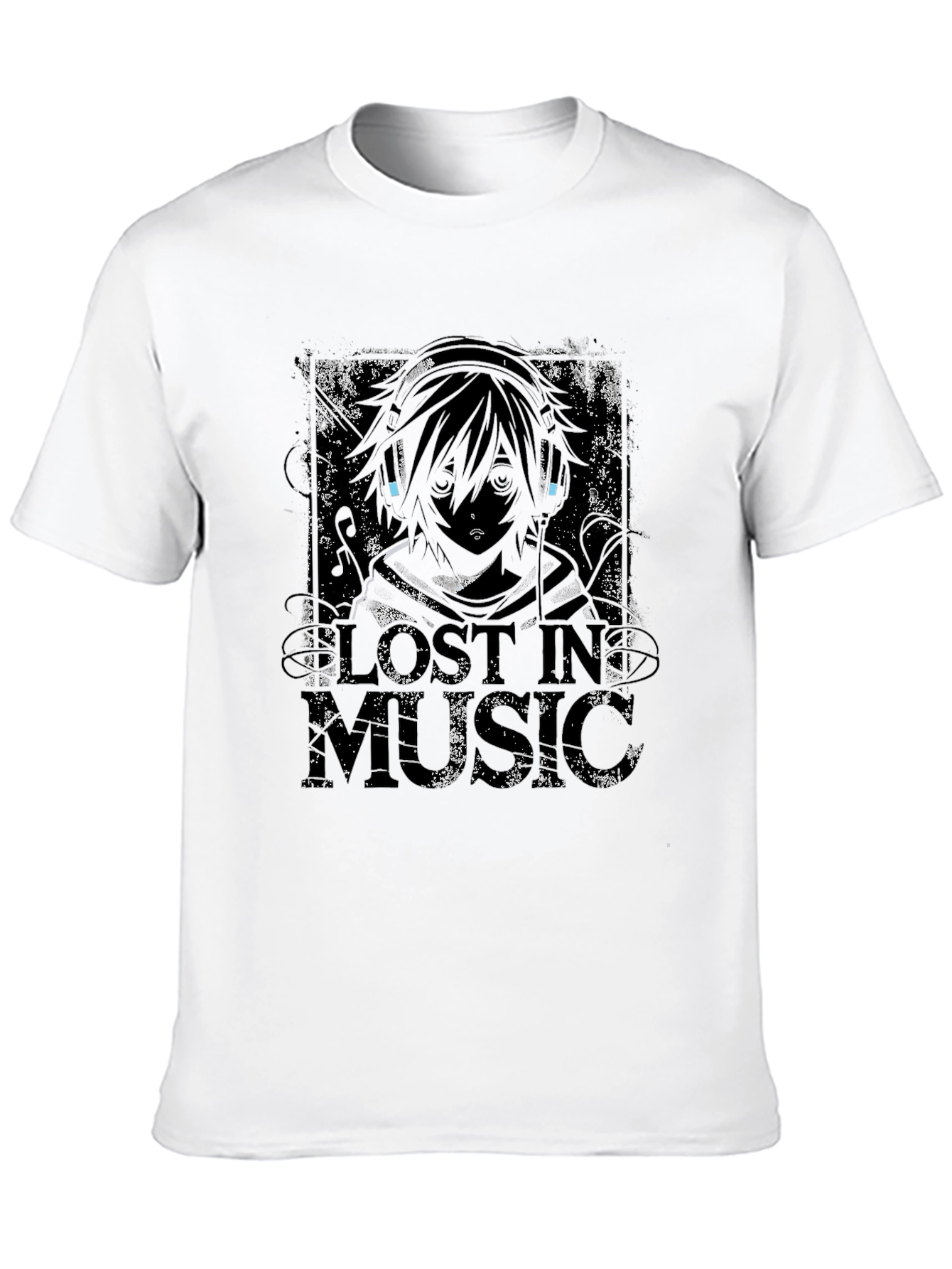 Lost in Music Graphic T-Shirt - Black