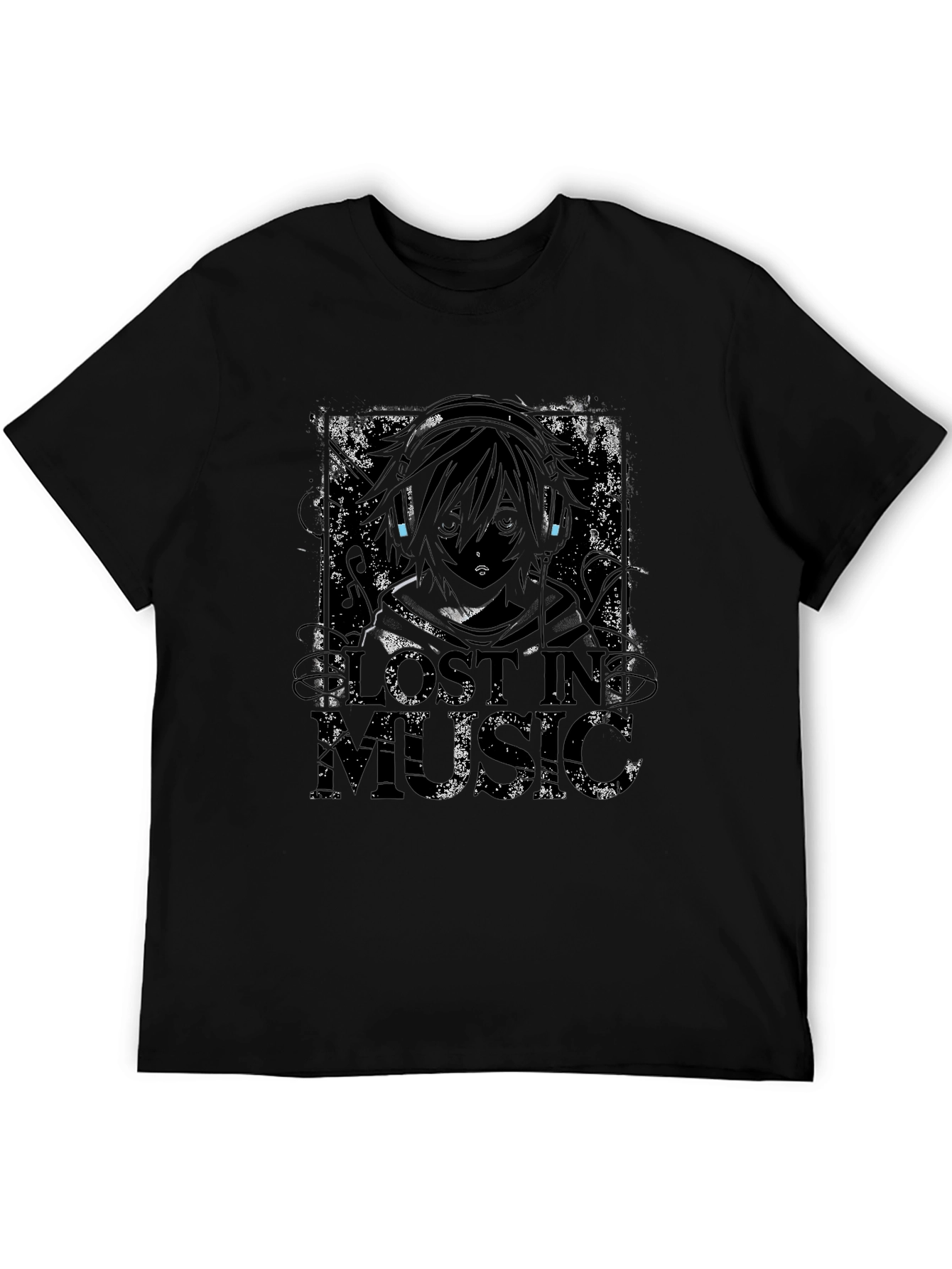 Lost in Music Graphic T-Shirt - Black