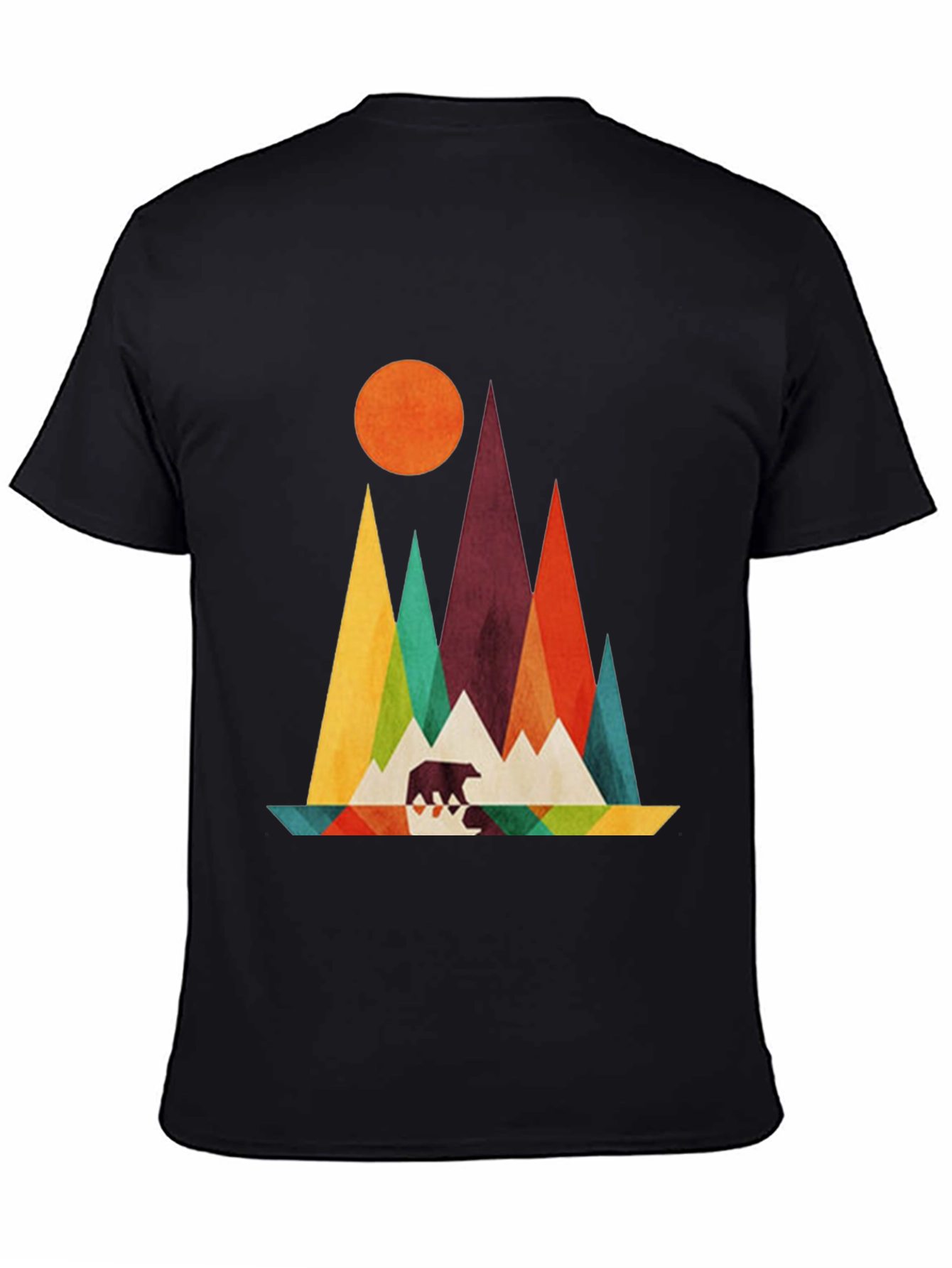 Geometric Mountain & Bear Graphic Tee