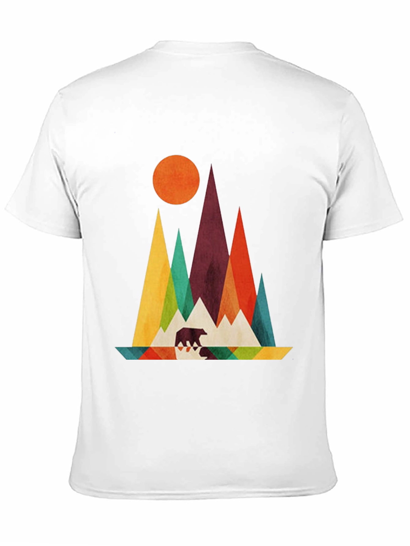 Geometric Mountain & Bear Graphic Tee