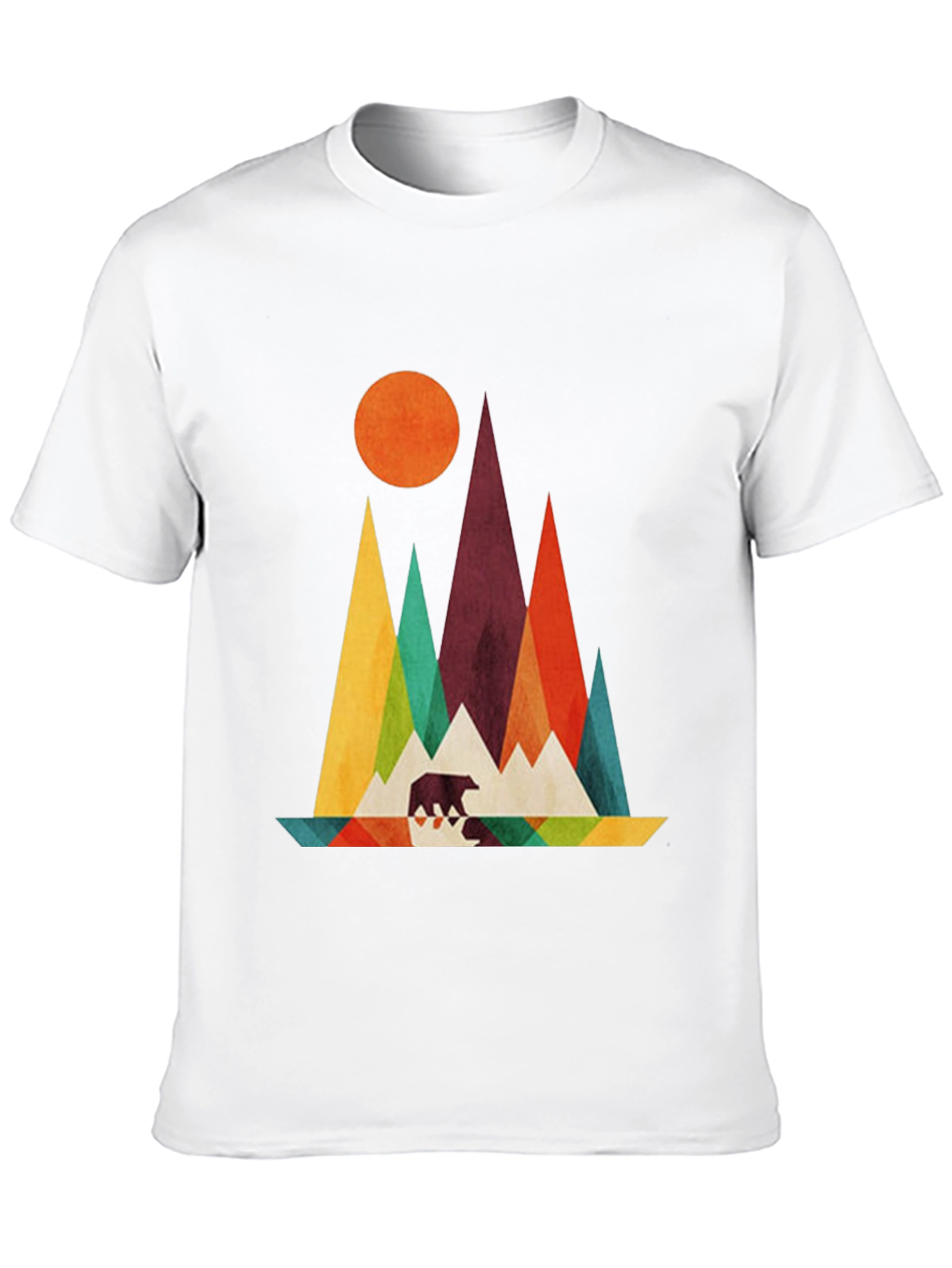 Geometric Mountain & Bear Graphic Tee