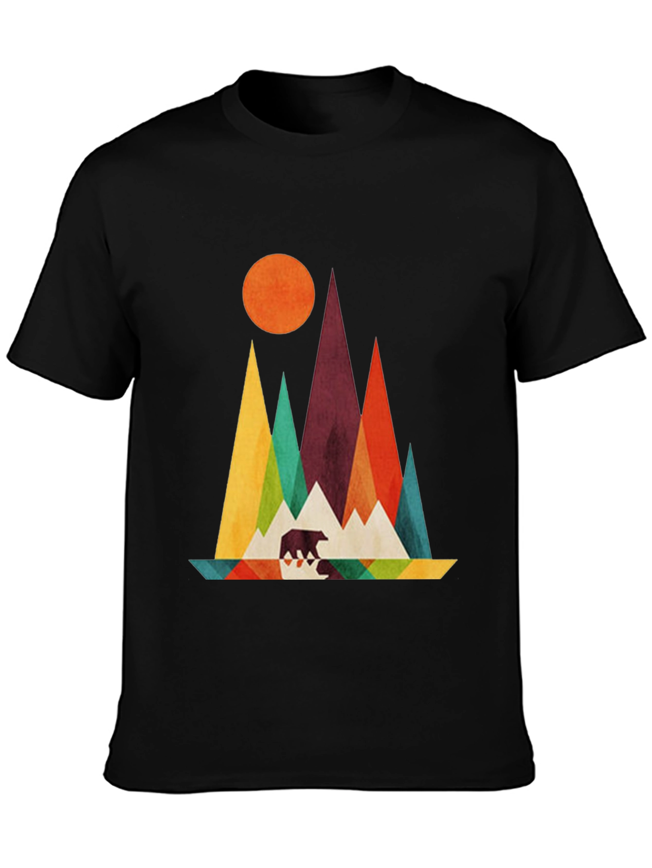Geometric Mountain & Bear Graphic Tee
