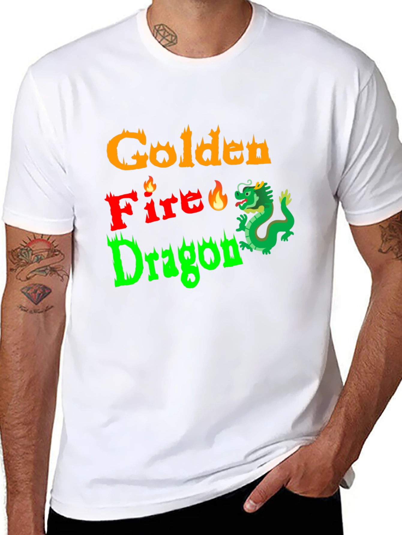 Golden Fire Dragon Graphic Tee