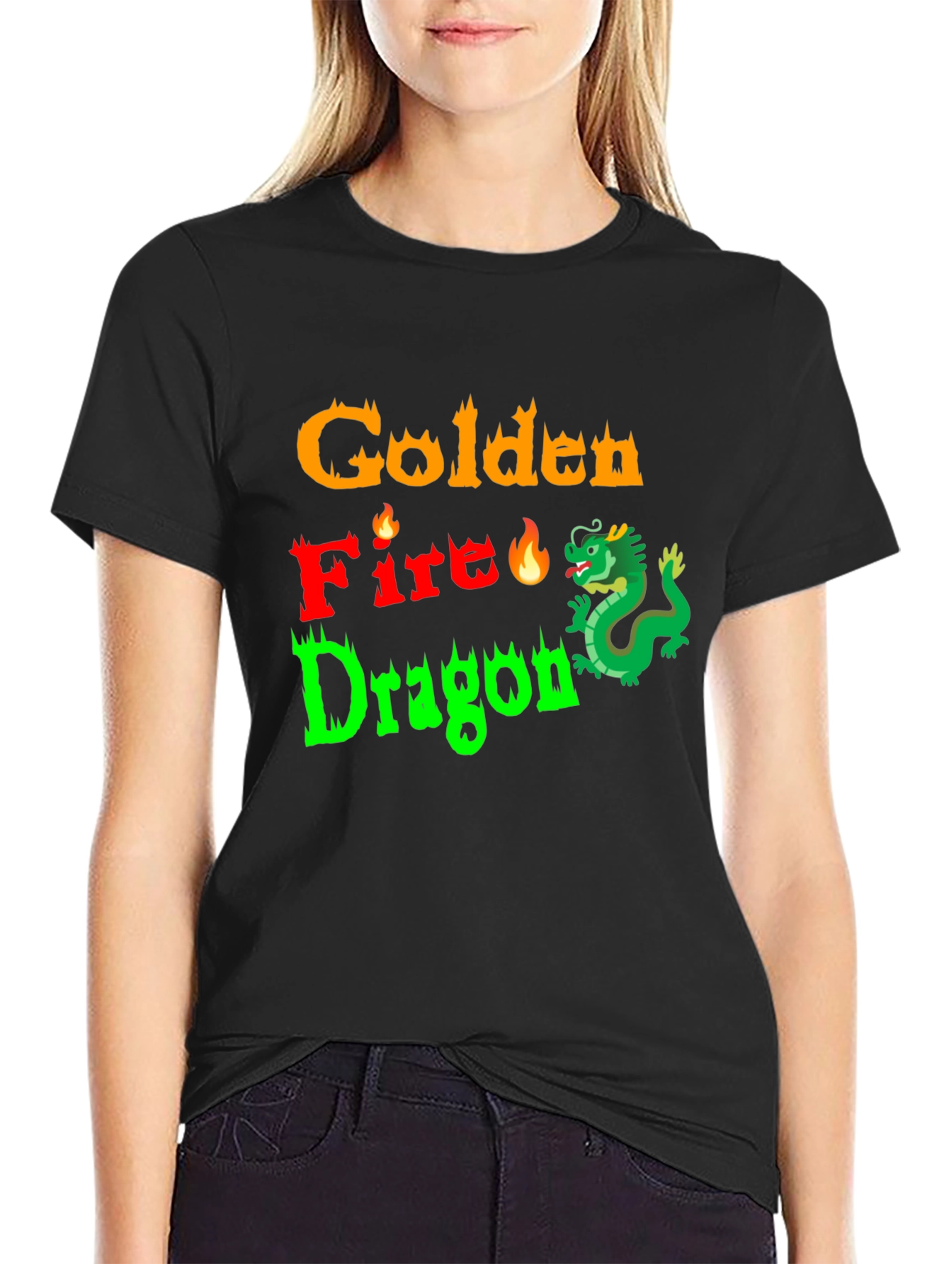 Golden Fire Dragon Graphic Tee