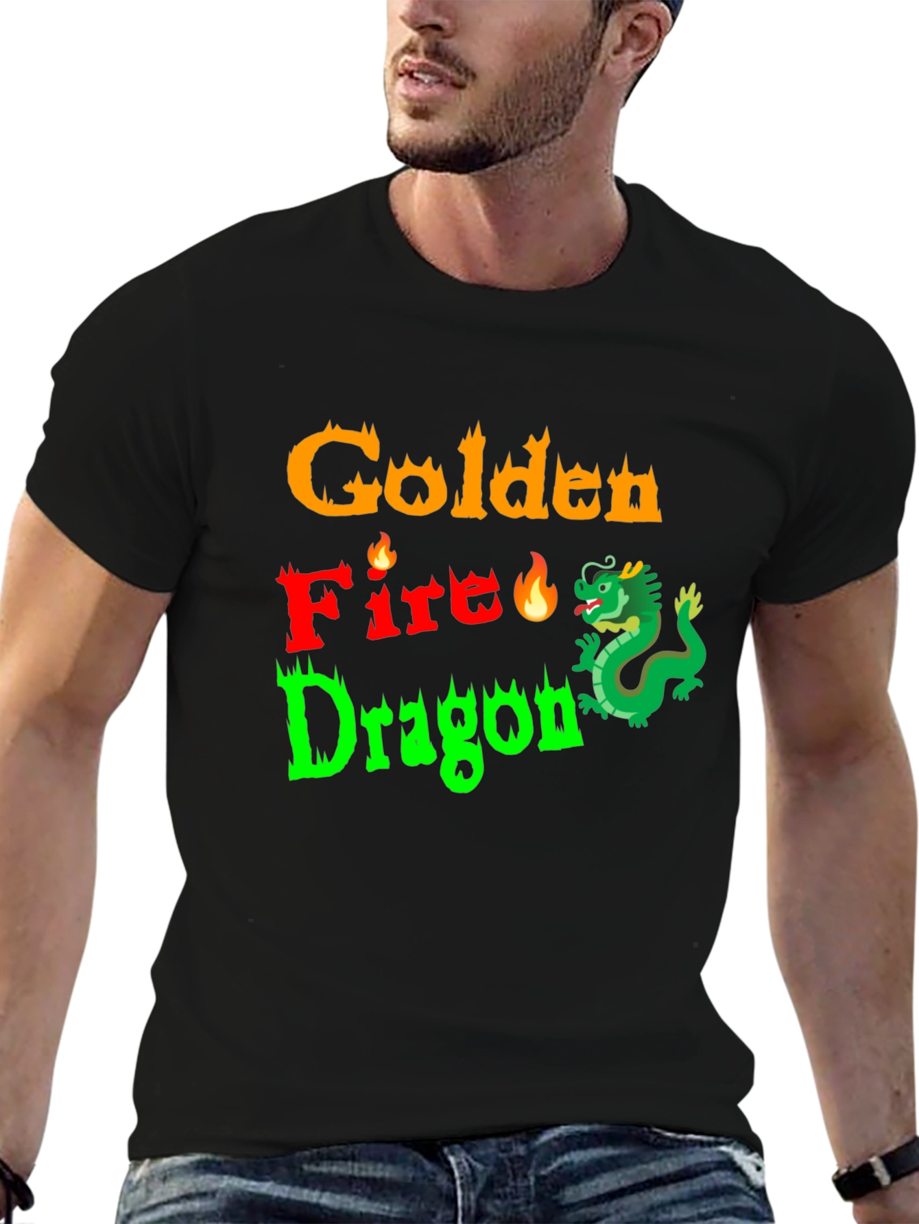 Golden Fire Dragon Graphic Tee