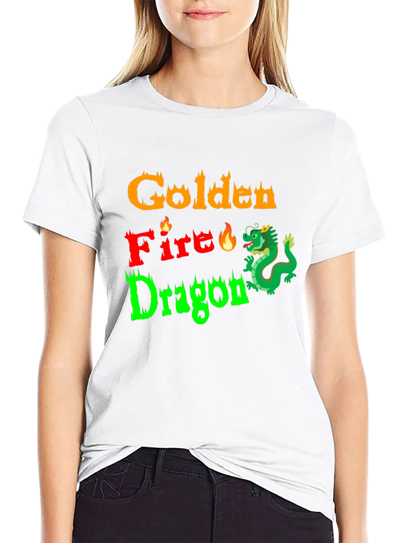 Golden Fire Dragon Graphic Tee
