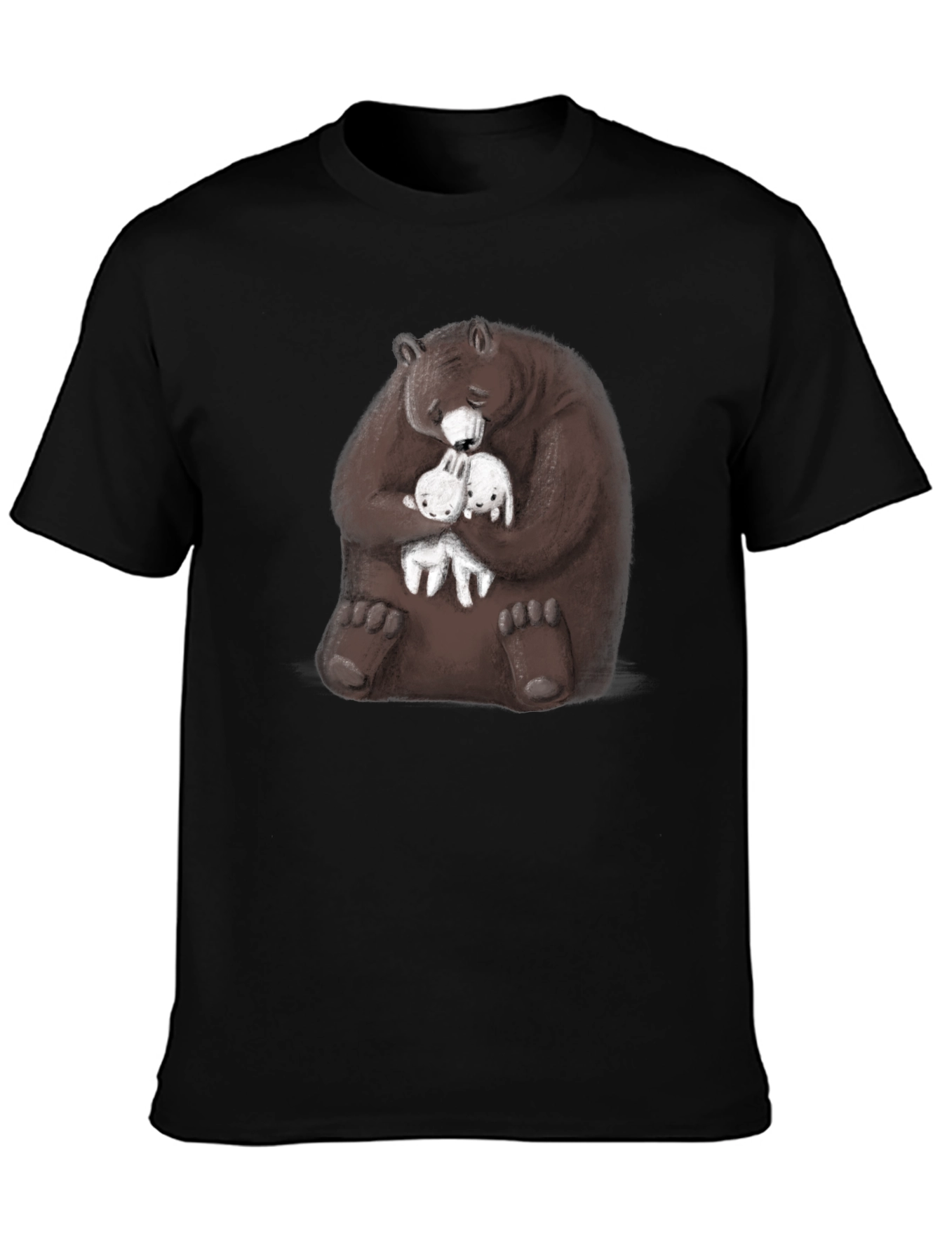 Bear Hugging Bunnies Graphic T-Shirt