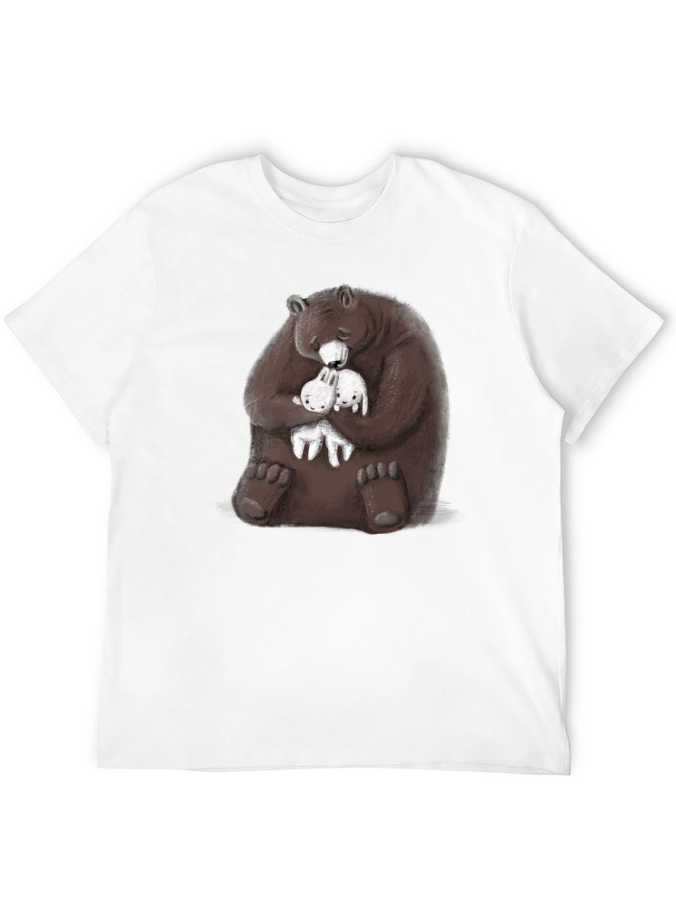 Bear Hugging Bunnies Graphic T-Shirt