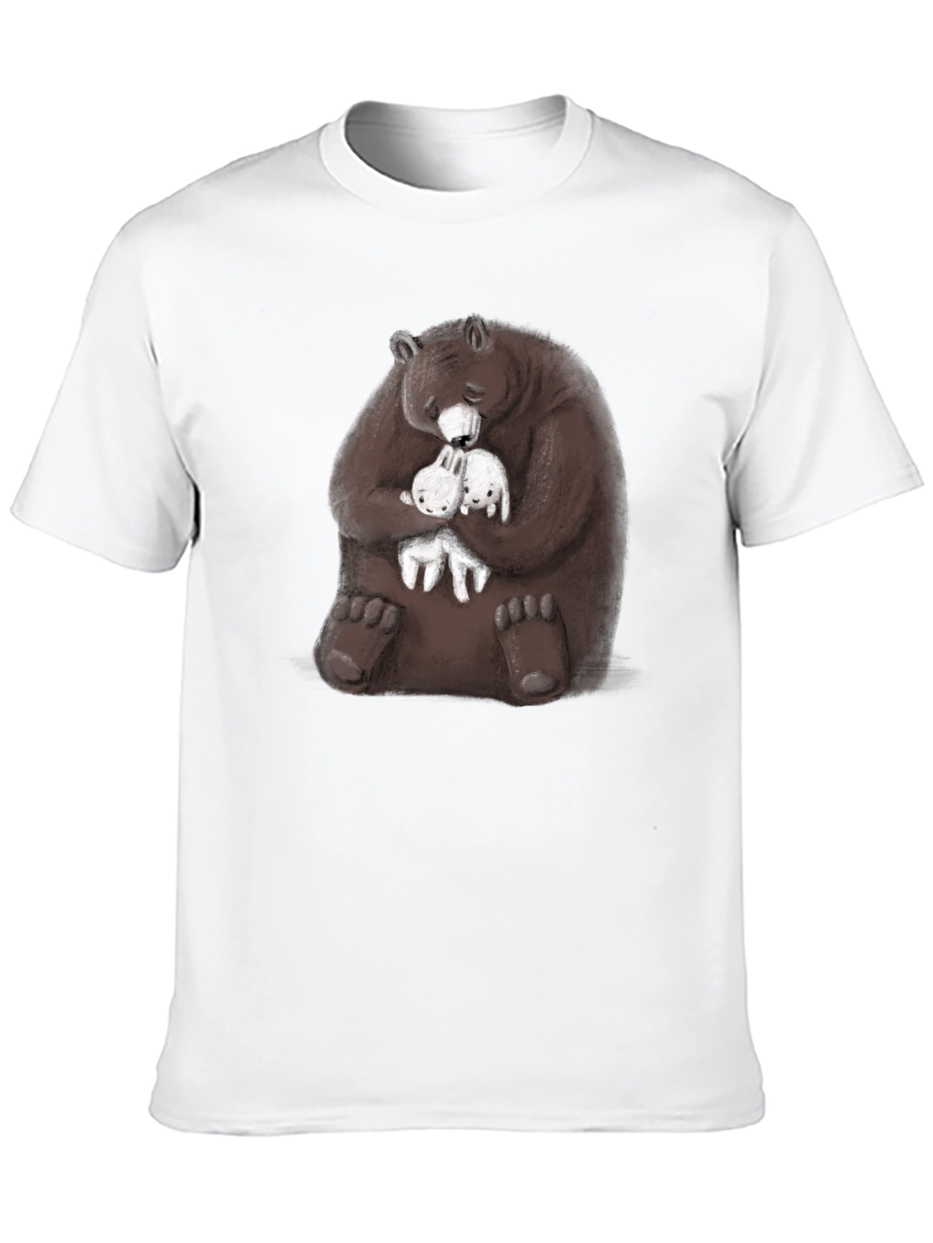 Bear Hugging Bunnies Graphic T-Shirt