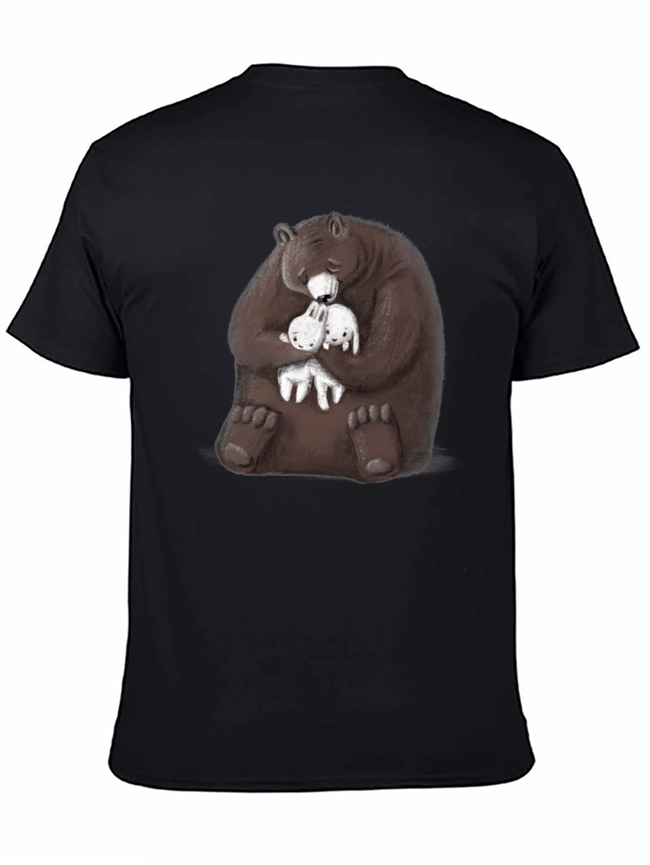 Bear Hugging Bunnies Graphic T-Shirt