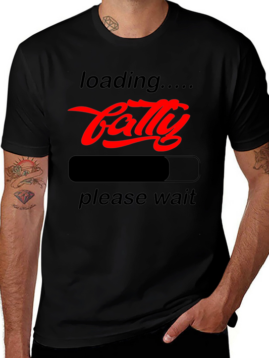 Funny Fatty Loading Graphic Tee - Please Wait T-Shirt