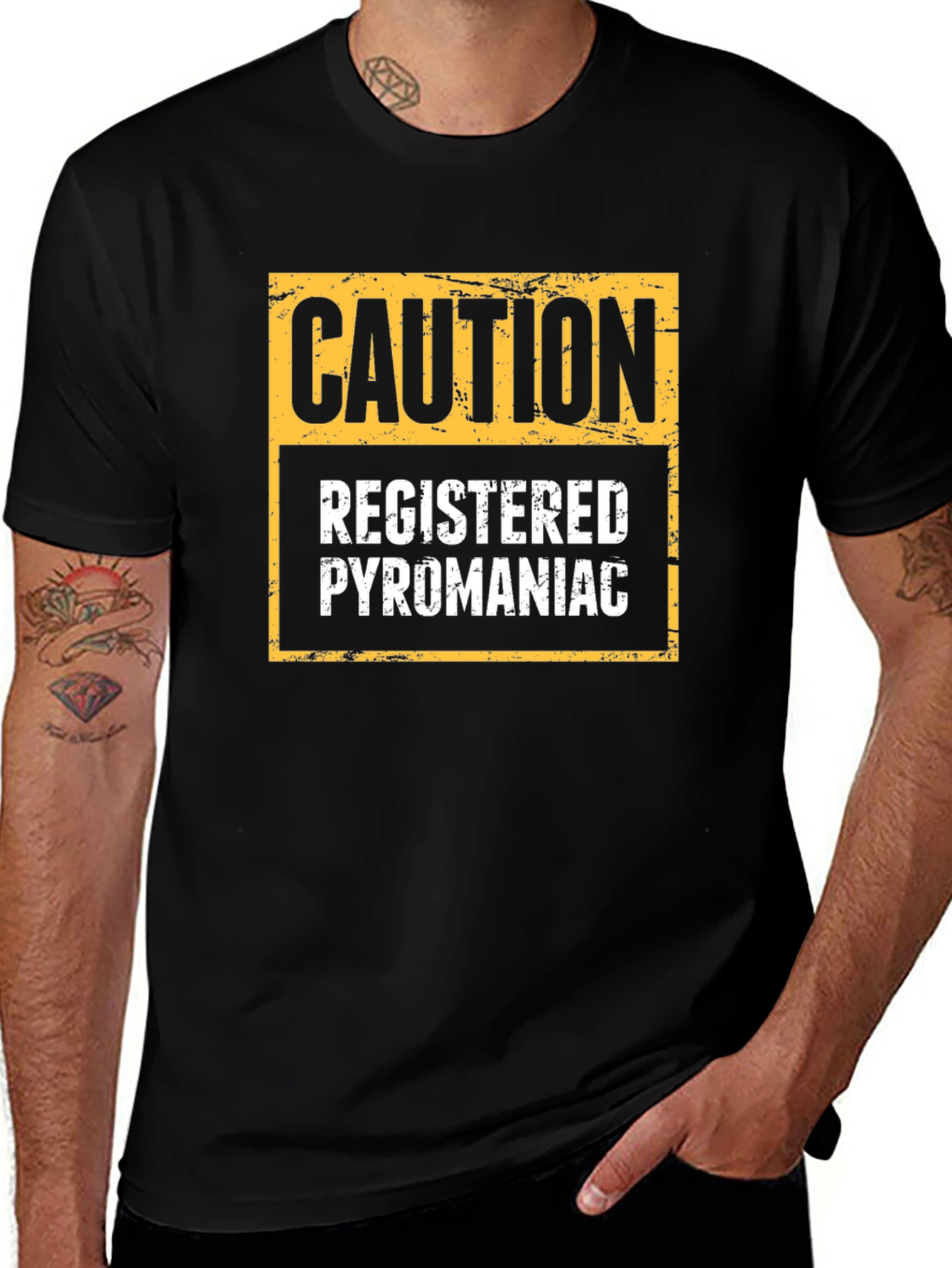 Caution Registered Pyromaniac Novelty T-Shirt