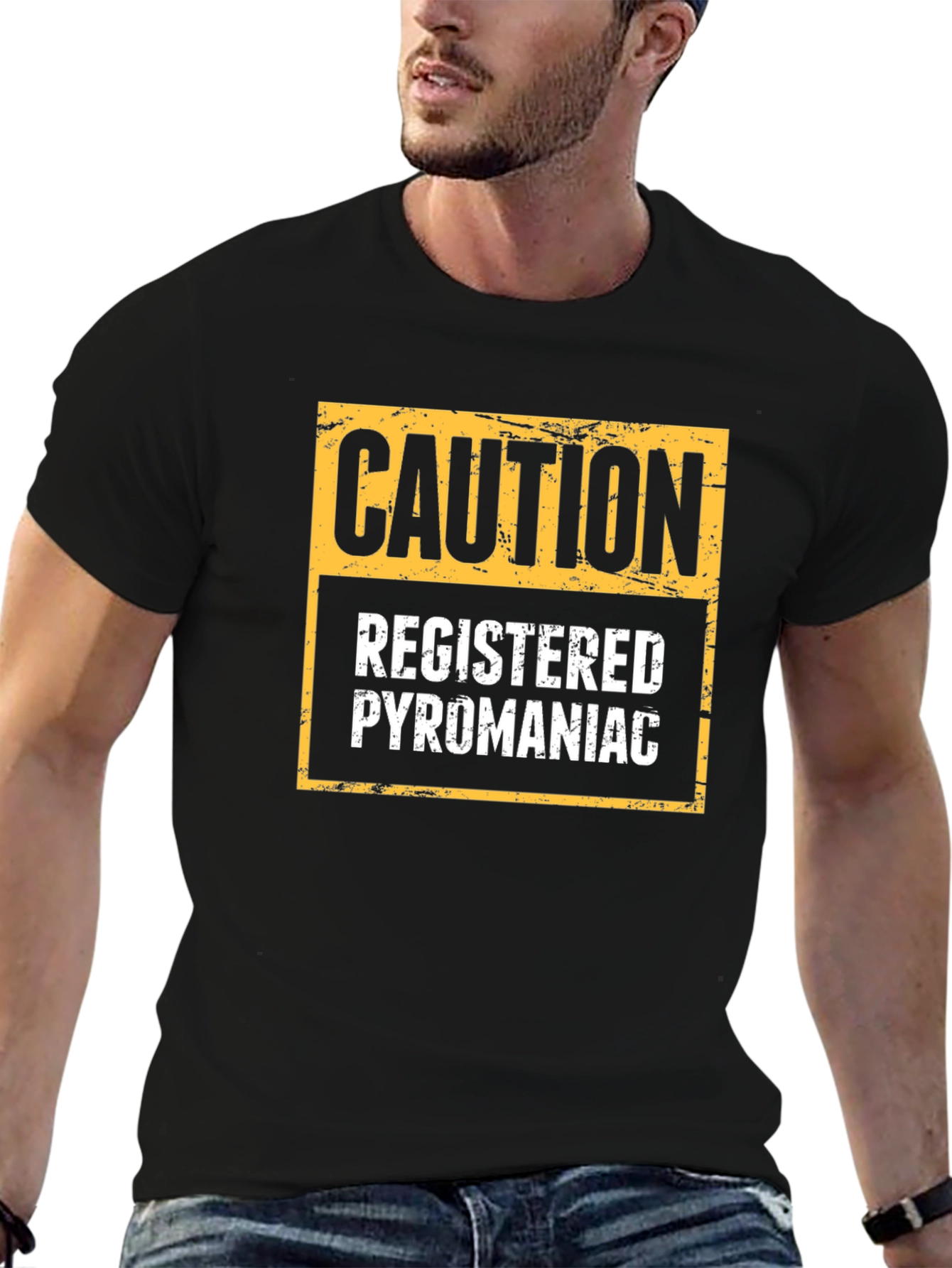 Caution Registered Pyromaniac Novelty T-Shirt