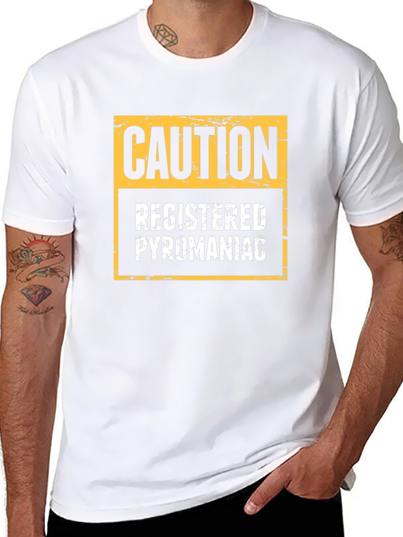 Caution Registered Pyromaniac Novelty T-Shirt
