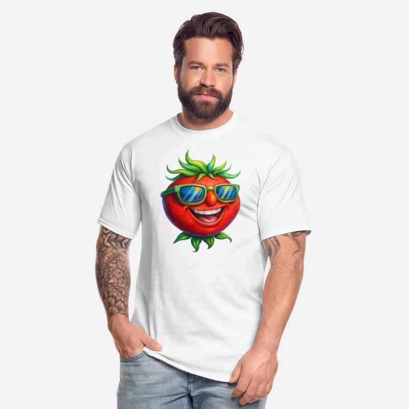 Laughing tomato with sunglasses cool summer design
